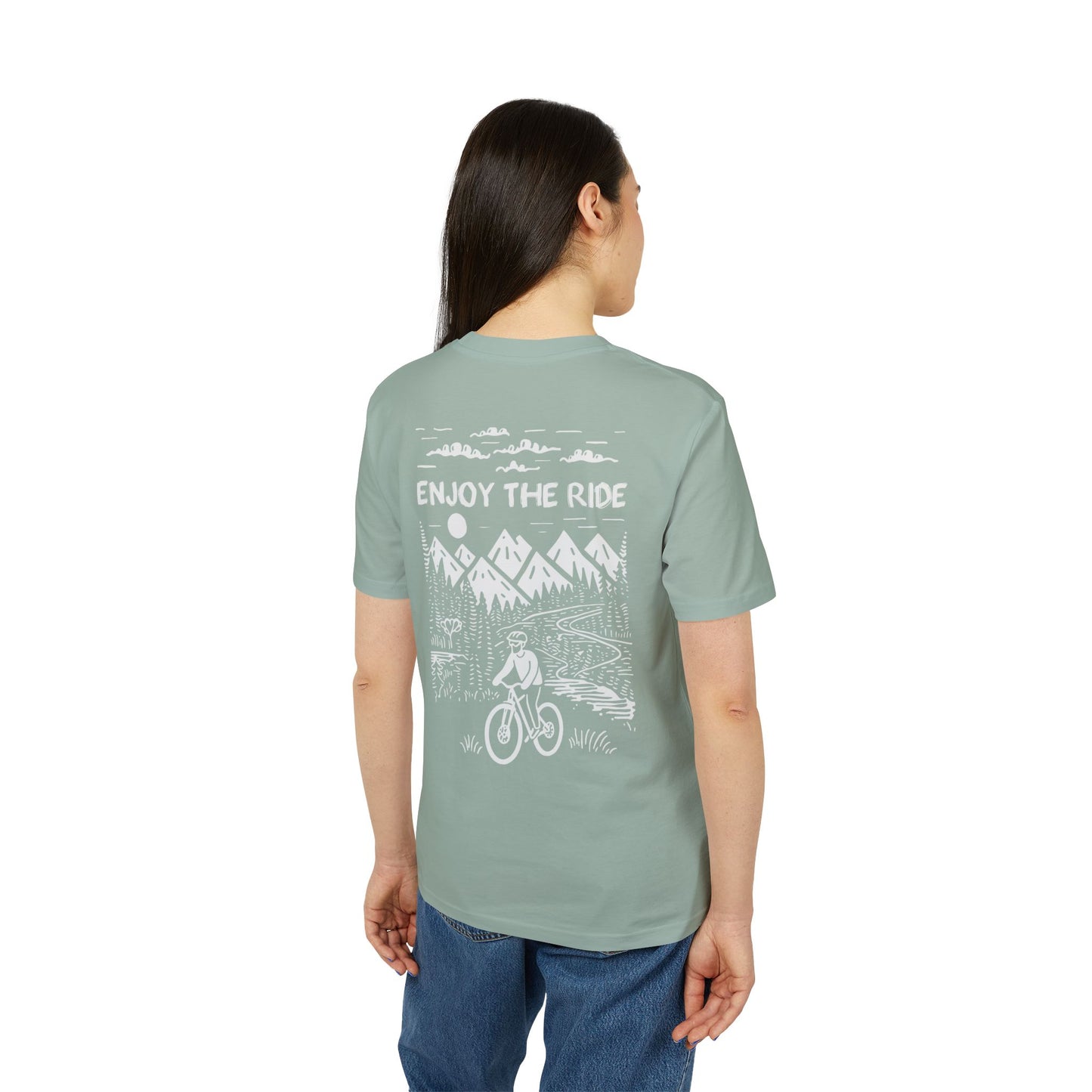 Enjoy the Ride T-Shirt, Mountainbike-Abenteuer Design für Outdoor-Fans Baumwoll-T-Shirt, Unisex-T-Shirt