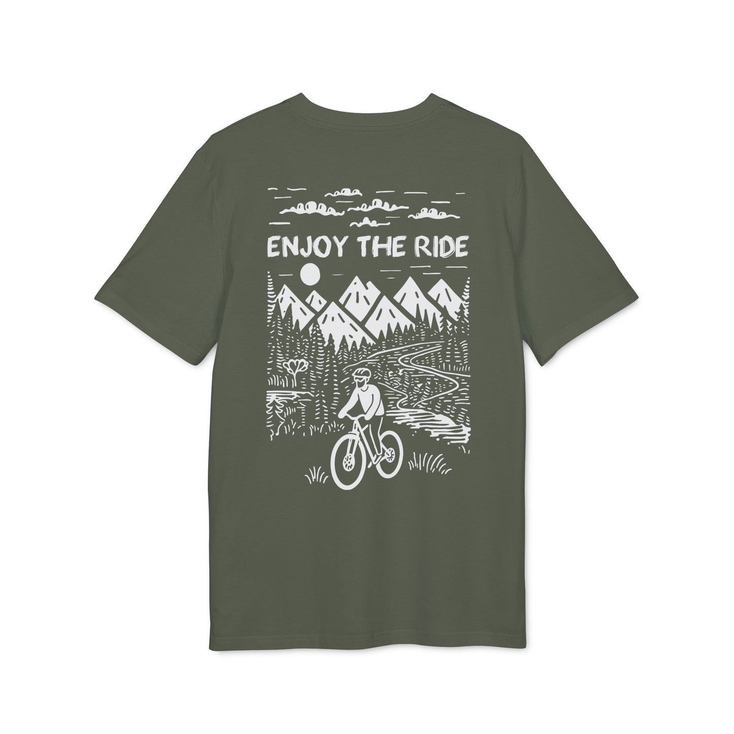 Enjoy the Ride T-Shirt, Mountainbike-Abenteuer Design für Outdoor-Fans Baumwoll-T-Shirt, Unisex-T-Shirt