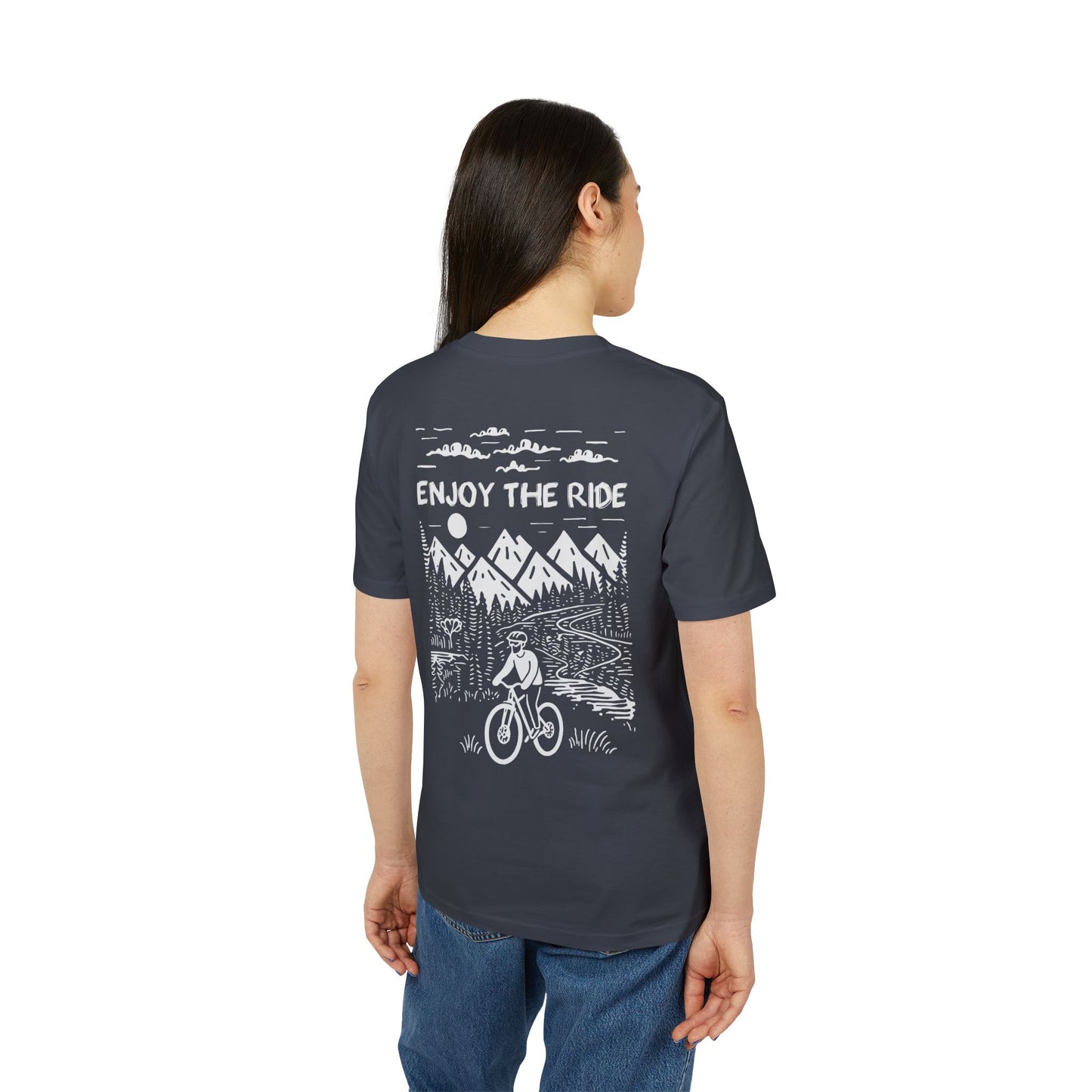 Enjoy the Ride T-Shirt, Mountainbike-Abenteuer Design für Outdoor-Fans Baumwoll-T-Shirt, Unisex-T-Shirt