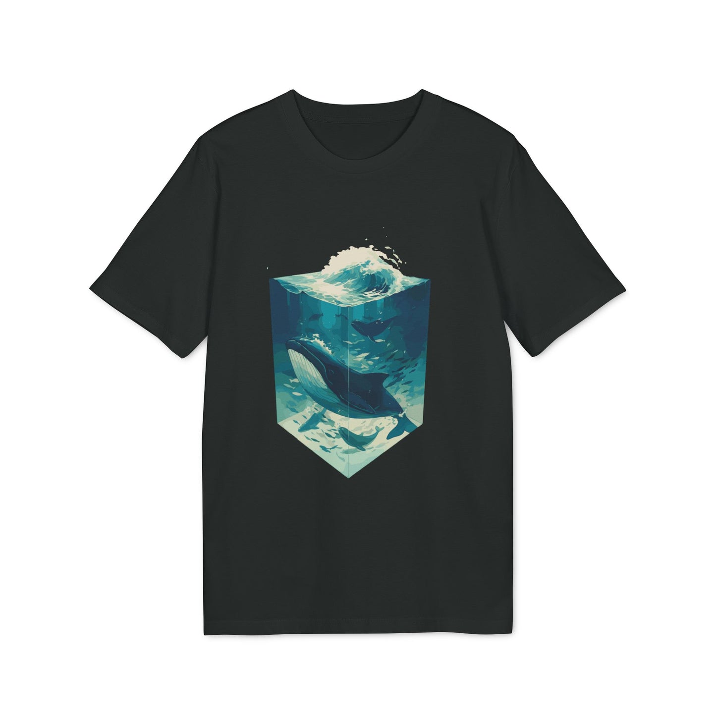 Blauwal, Illustration, Vintage-inspiriertes Baumwoll-T-Shirt, Unisex-T-Shirt