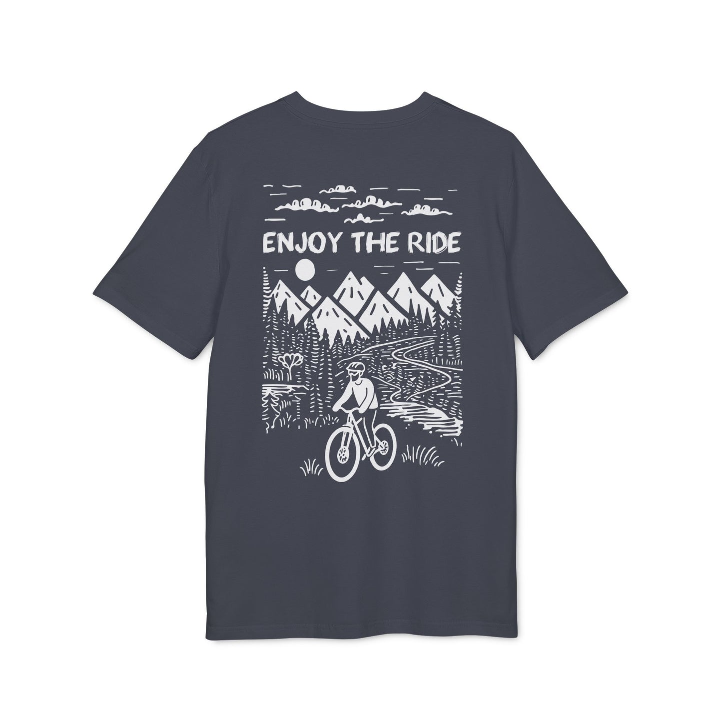 Enjoy the Ride T-Shirt, Mountainbike-Abenteuer Design für Outdoor-Fans Baumwoll-T-Shirt, Unisex-T-Shirt