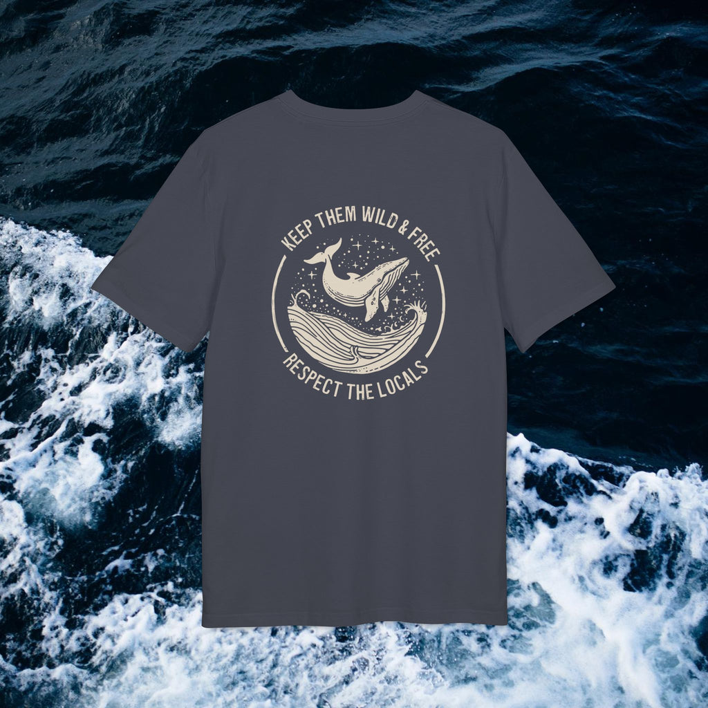 Blauwal-T-Shirt aus Bio-Baumwolle, Meerestier-T-Shirt, Naturschutz-Statement-Shirt, Respekt vor Tieren, Unisex
