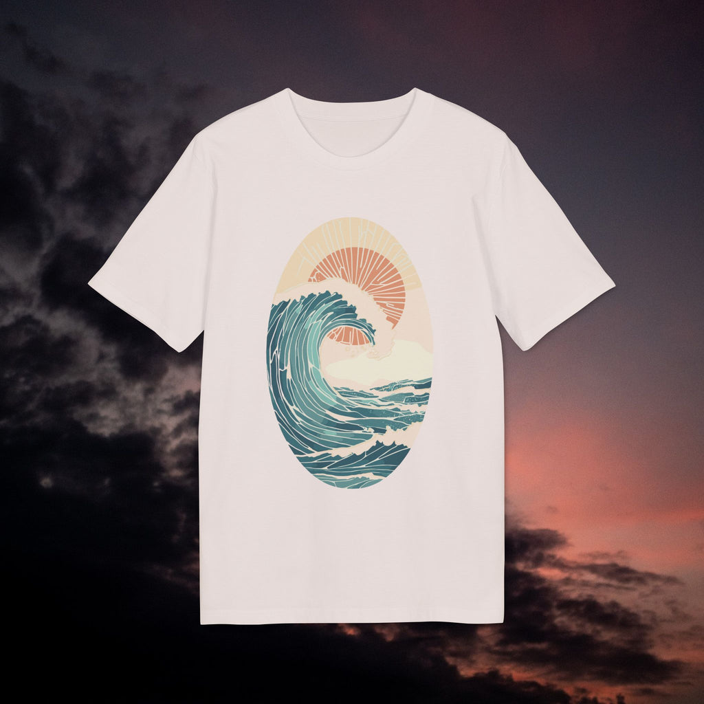 Boho Meer, Wellen und Sonne T-Shirt – Vintage-inspiriertes Baumwoll-T-Shirt | Unisex Boho Strand Shirt | Geschenk für Strandliebhaber