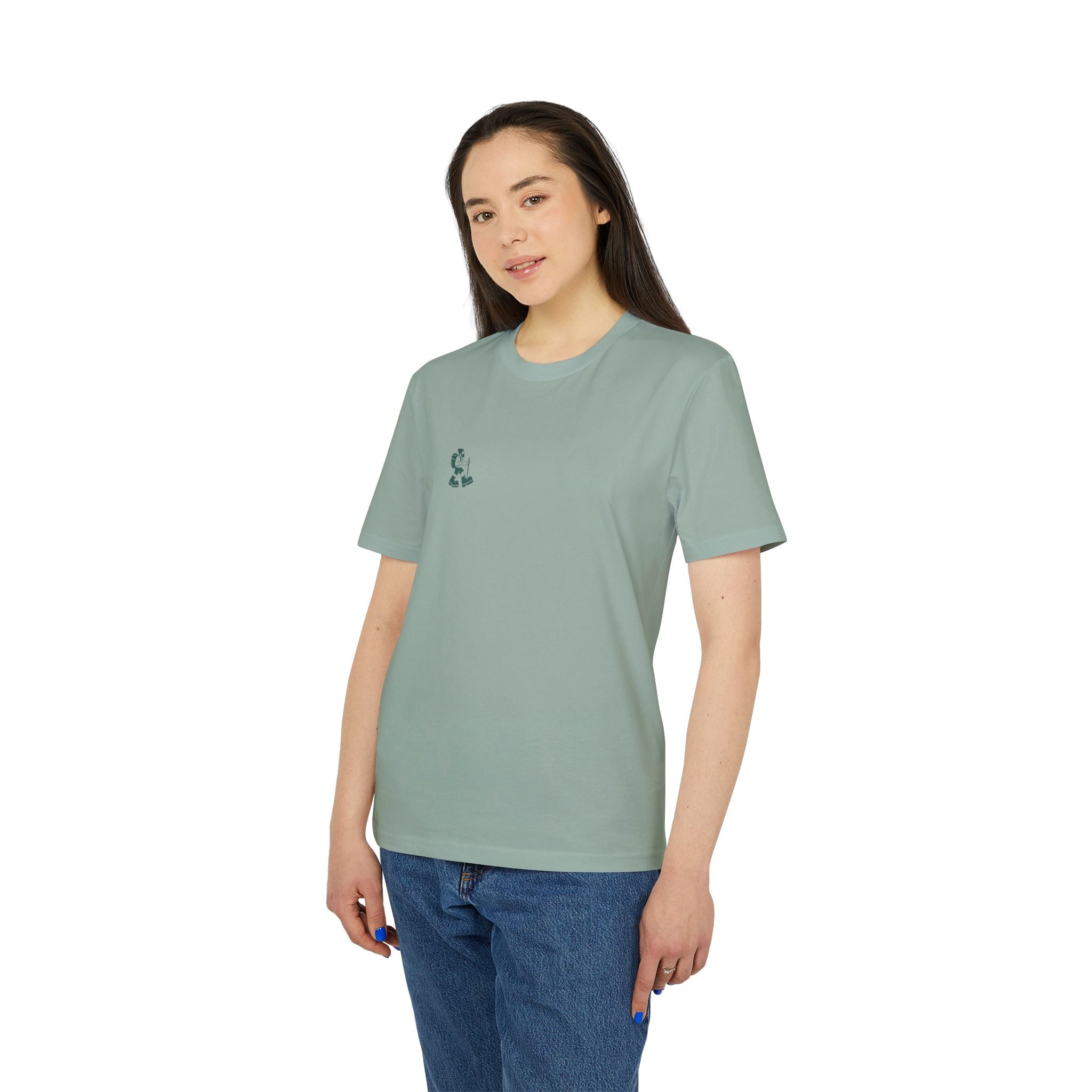 Hiking Classic Schwarzwald T-Shirt – Wanderer-Illustration mit Rückendruck | Schwarzwald Design | Unisex Bio-Baumwollshirt