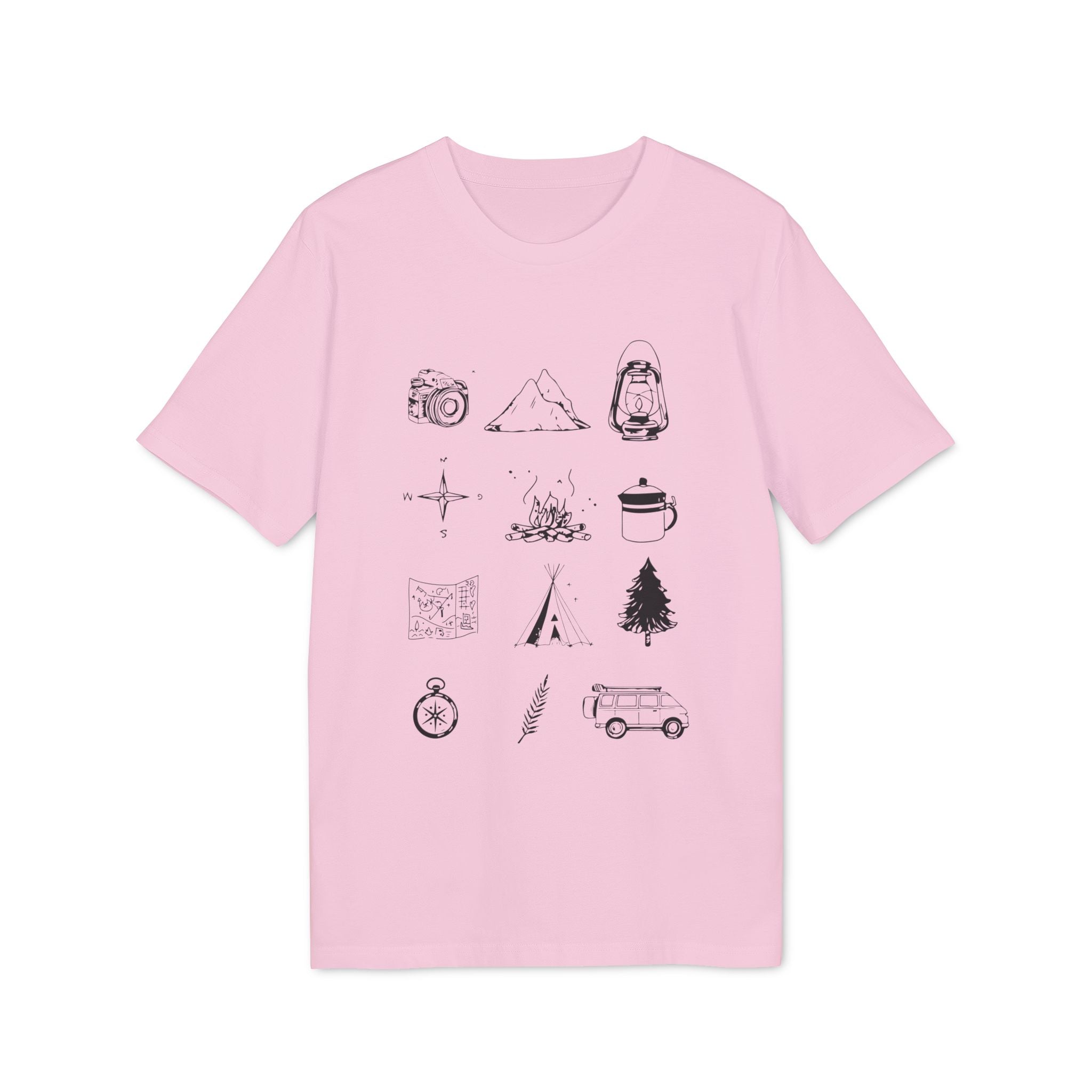 Camping Essentials Outdoor Shirt, Sommer-Grafik-T-Shirt, Vintage-inspiriertes Baumwoll-T-Shirt, Unisex-T-Shirt