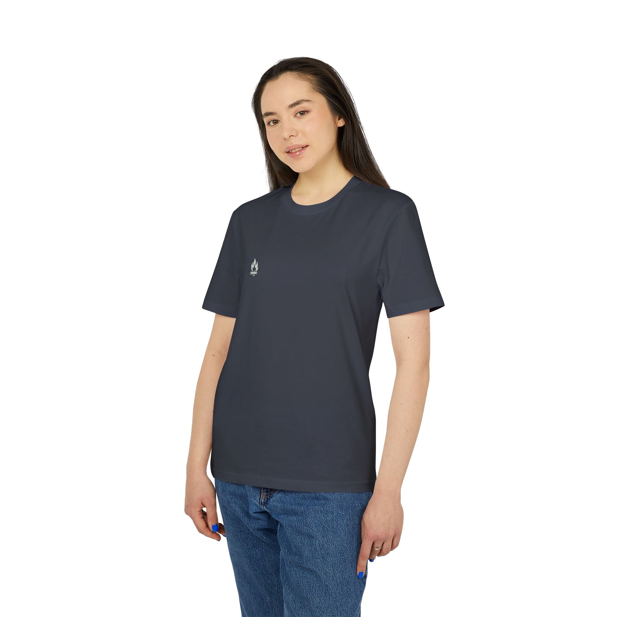 Camping Classic T-Shirt – Tent, Fire, Stars | Lagerfeuer-Design mit Rückendruck | Unisex Bio-Baumwollshirt