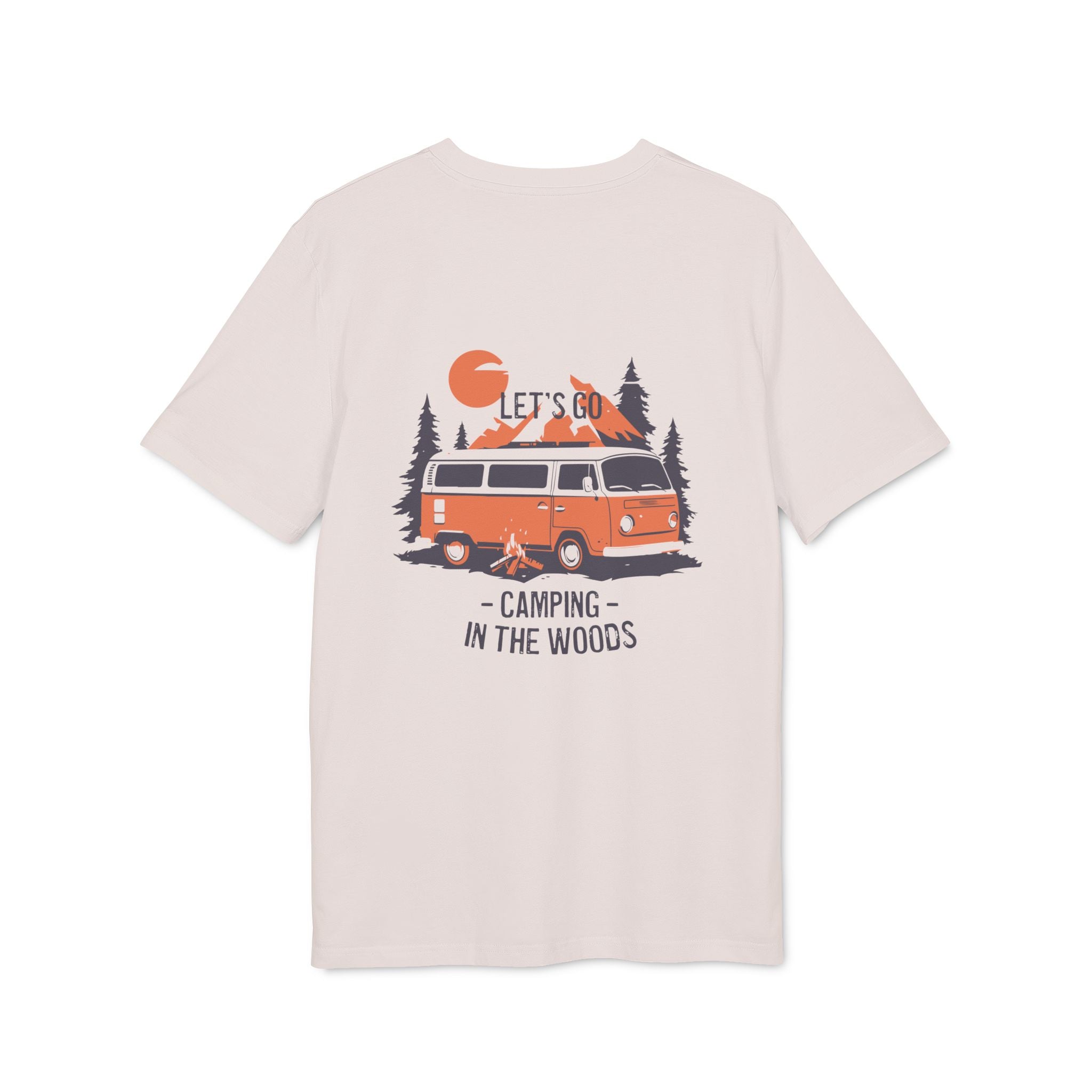 Vintage Camping Van T-Shirt, Retro Cotton Linoleum Druck Style, Geschenk Reise, Camper, Vanlife T-Shirt, Bus