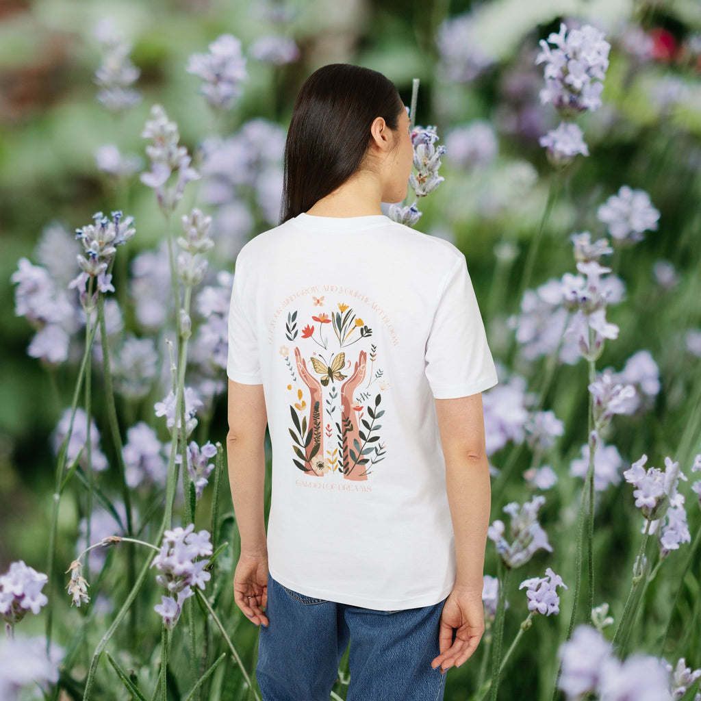 Spirituelles Wachstum Unisex Softstyle T-Shirt, Naturliebhaber Blumen Schmetterling T-Shirt, Achtsamkeit Positives Shirt
