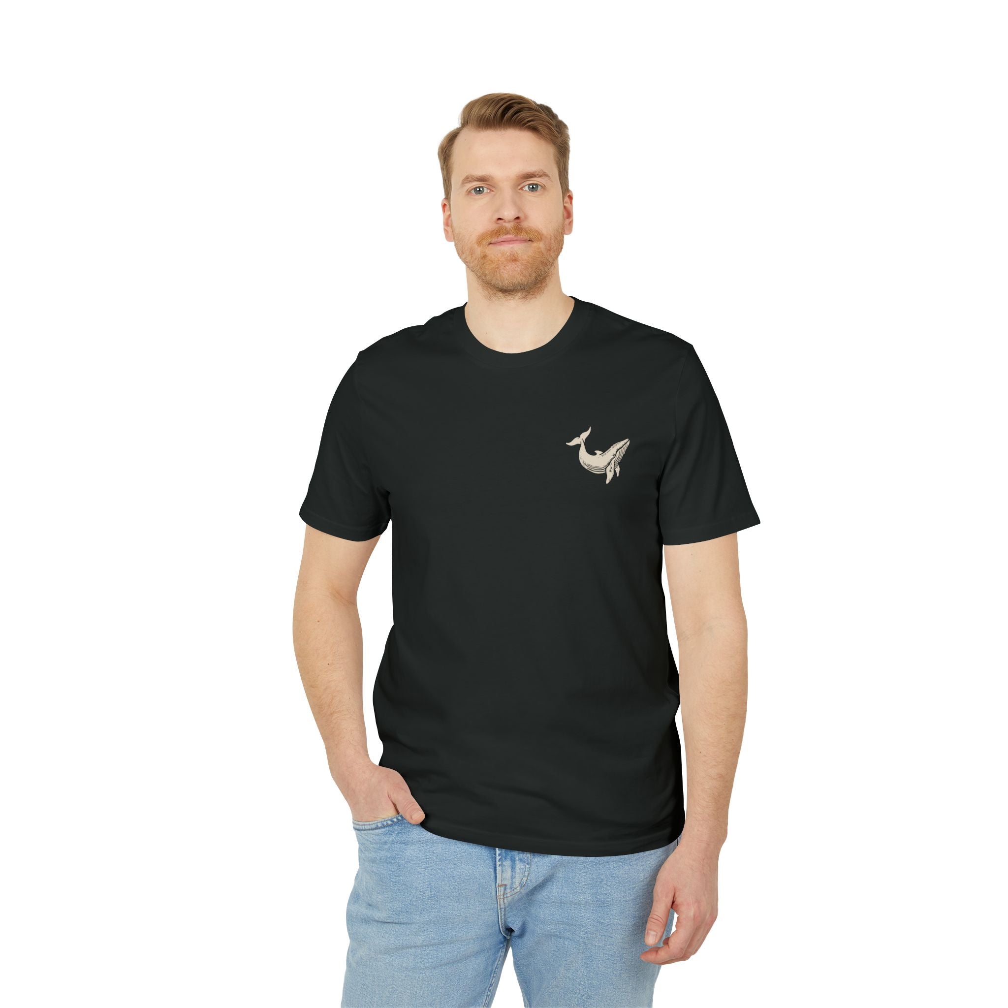 Blauwal-T-Shirt aus Bio-Baumwolle, Meerestier-T-Shirt, Naturschutz-Statement-Shirt, Respekt vor Tieren, Unisex