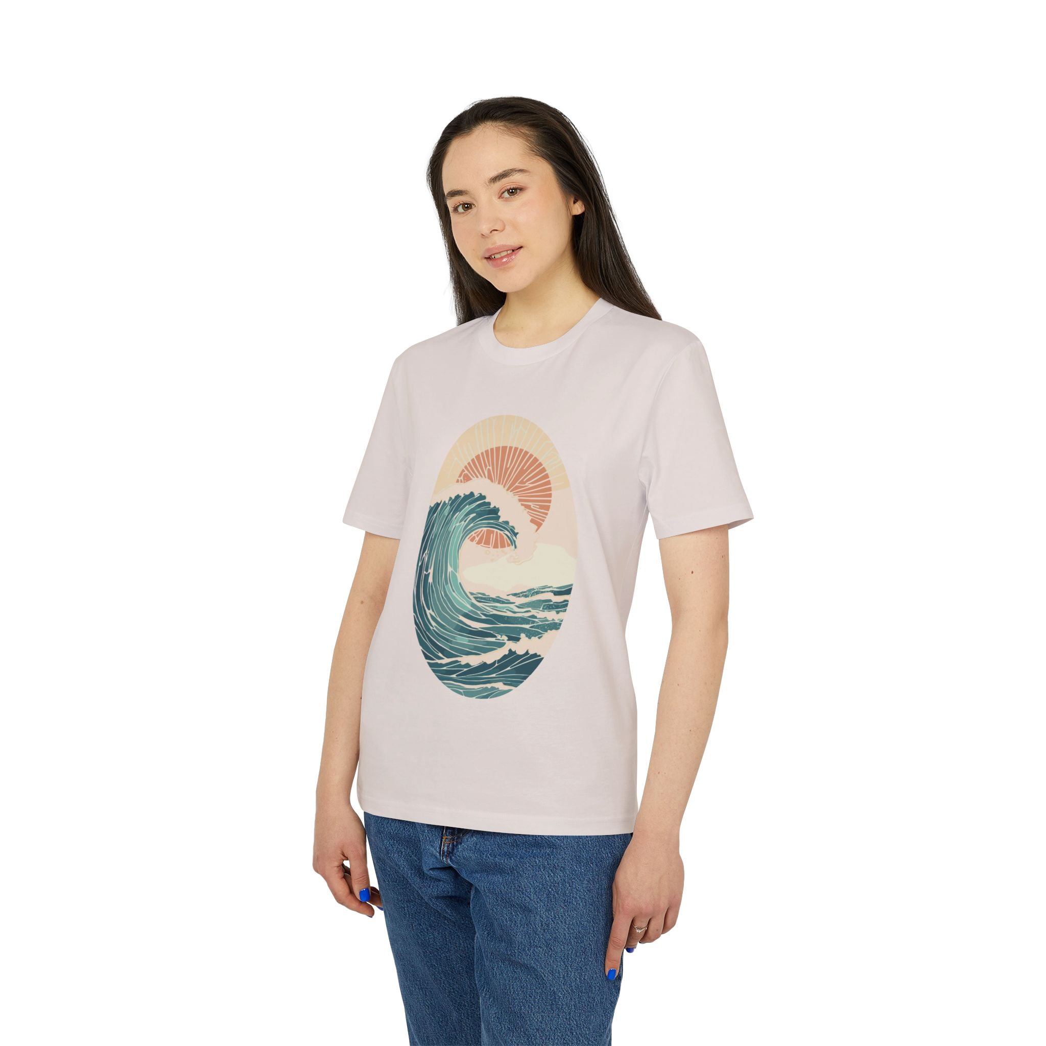 Boho Meer, Wellen und Sonne T-Shirt – Vintage-inspiriertes Baumwoll-T-Shirt | Unisex Boho Strand Shirt | Geschenk für Strandliebhaber