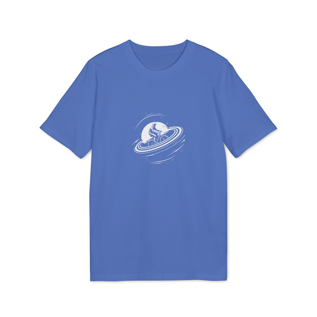 Fahrrad im Universum, Radsport Shirt, Illustration, T-Shirt aus Bio Baumwolle Unisex mit Print vorne