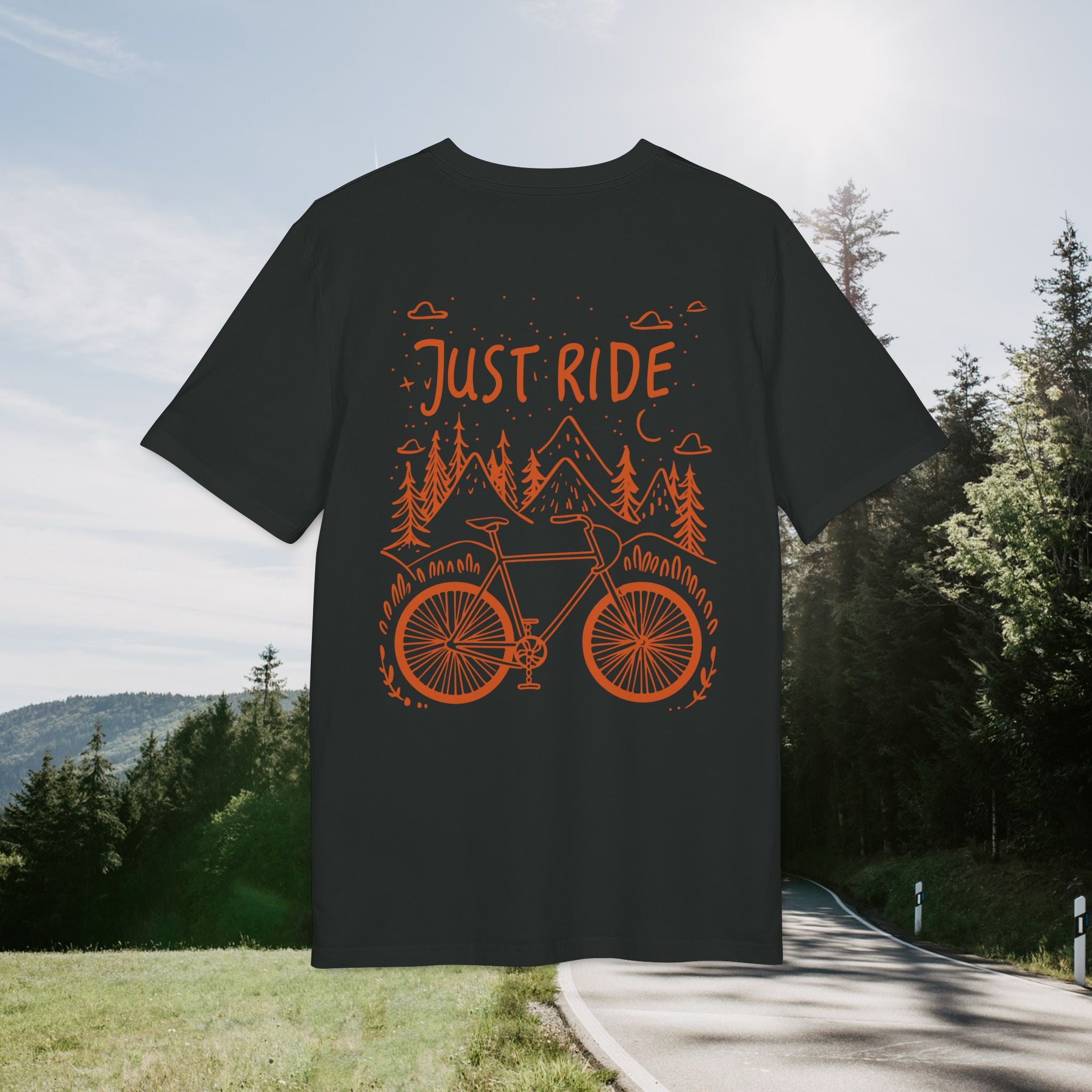 Fahrrad-Abenteuer-T-Shirt, Rennrad-T-Shirt, Just Ride-Shirt, Geschenk für Outdoor-Liebhaber, Vintage-Natur-Top