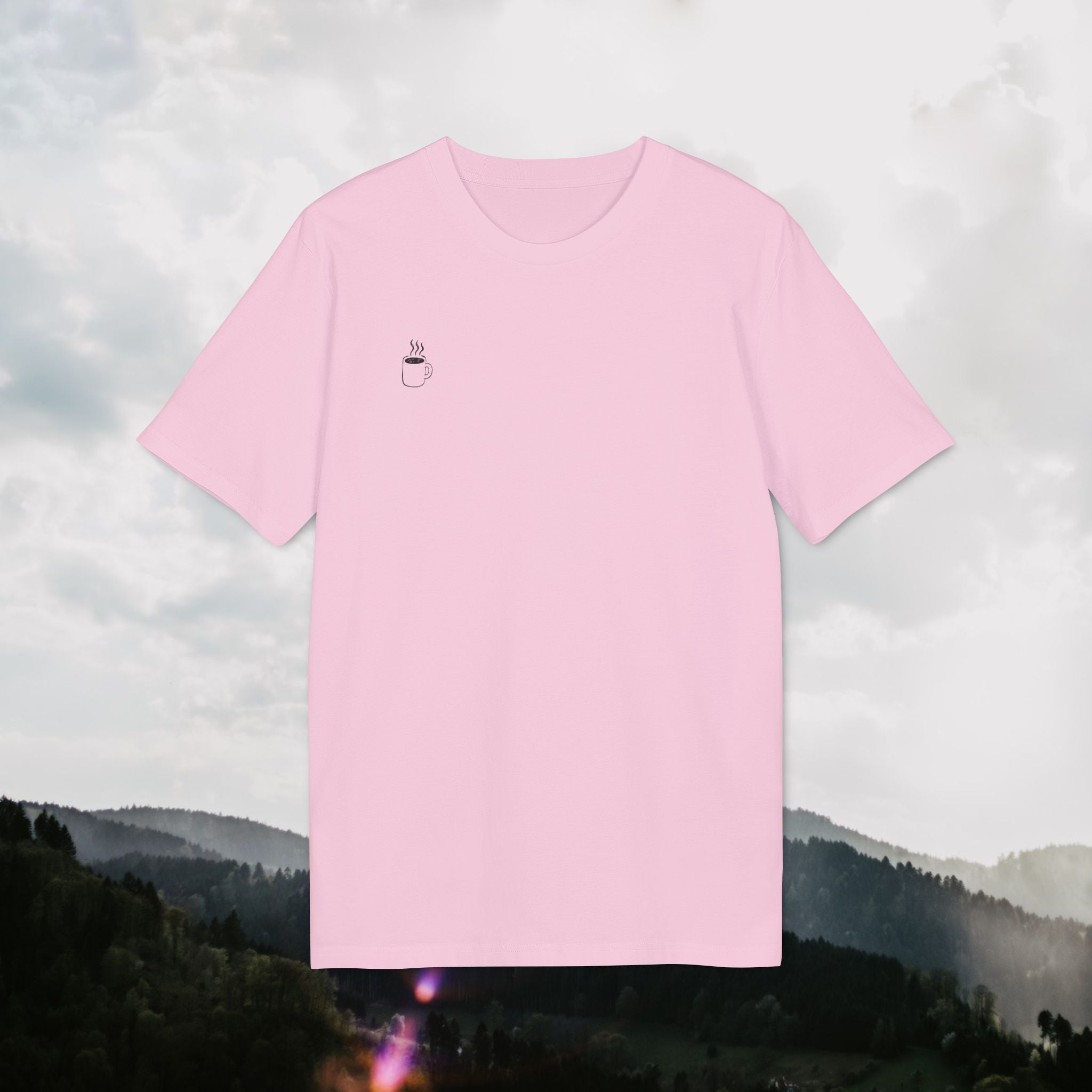 Keep Calm T-Shirt – Everything is OK | Kaffee/Tee Illustration mit Rückendruck | Unisex Bio-Baumwollshirt