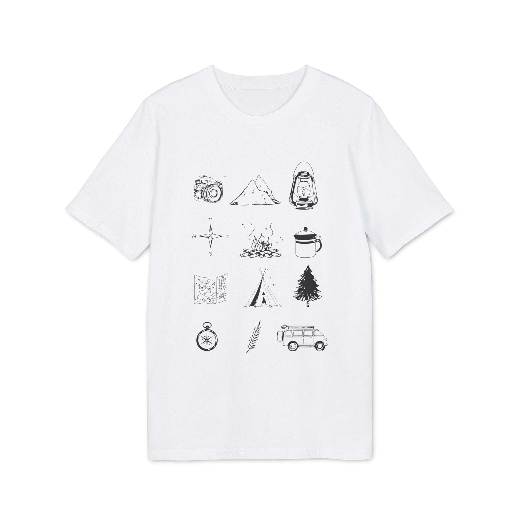 Camping Essentials Outdoor Shirt, Sommer-Grafik-T-Shirt, Vintage-inspiriertes Baumwoll-T-Shirt, Unisex-T-Shirt