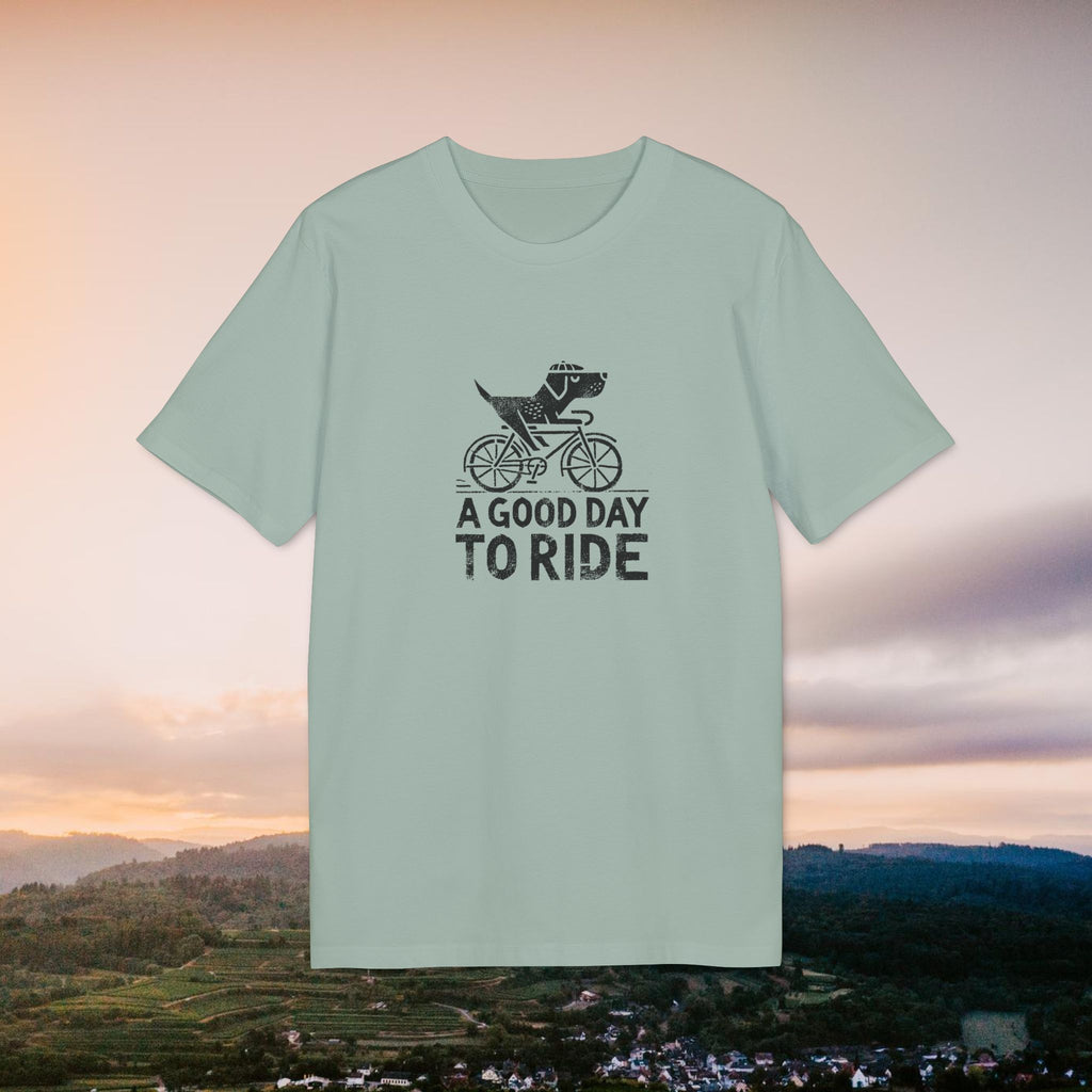 T-Shirt - A Good Day to Ride - Humorous bicycle design with Labrador for dog lovers and cyclists, unisex shirt, Creator Tee, Bicycle