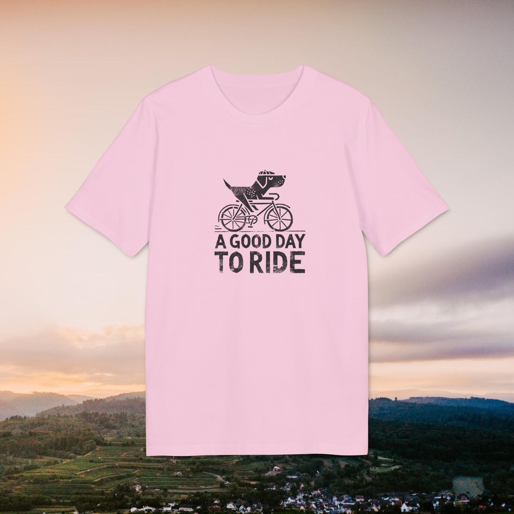 T-Shirt - A Good Day to Ride - Humorous bicycle design with Labrador for dog lovers and cyclists, unisex shirt, Creator Tee, Bicycle