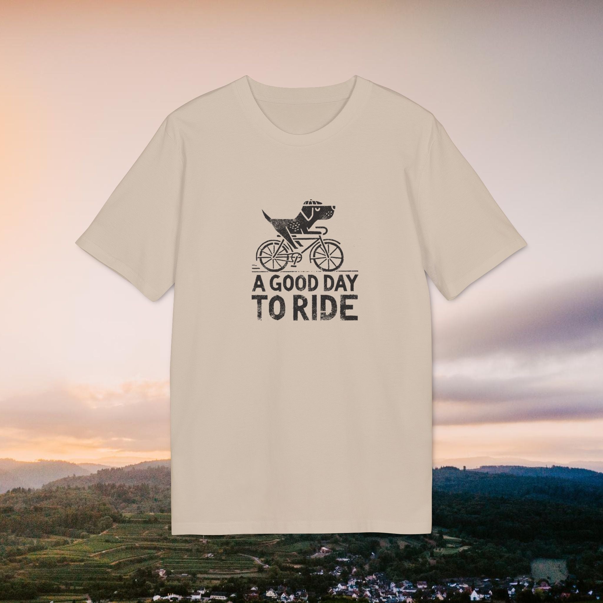 T-Shirt - A Good Day to Ride - Humorvolles Fahrrad-Design mit Labrador für Hundefreunde und Radfahrer, Unisex Shirt, Creator Tee, Bicycle