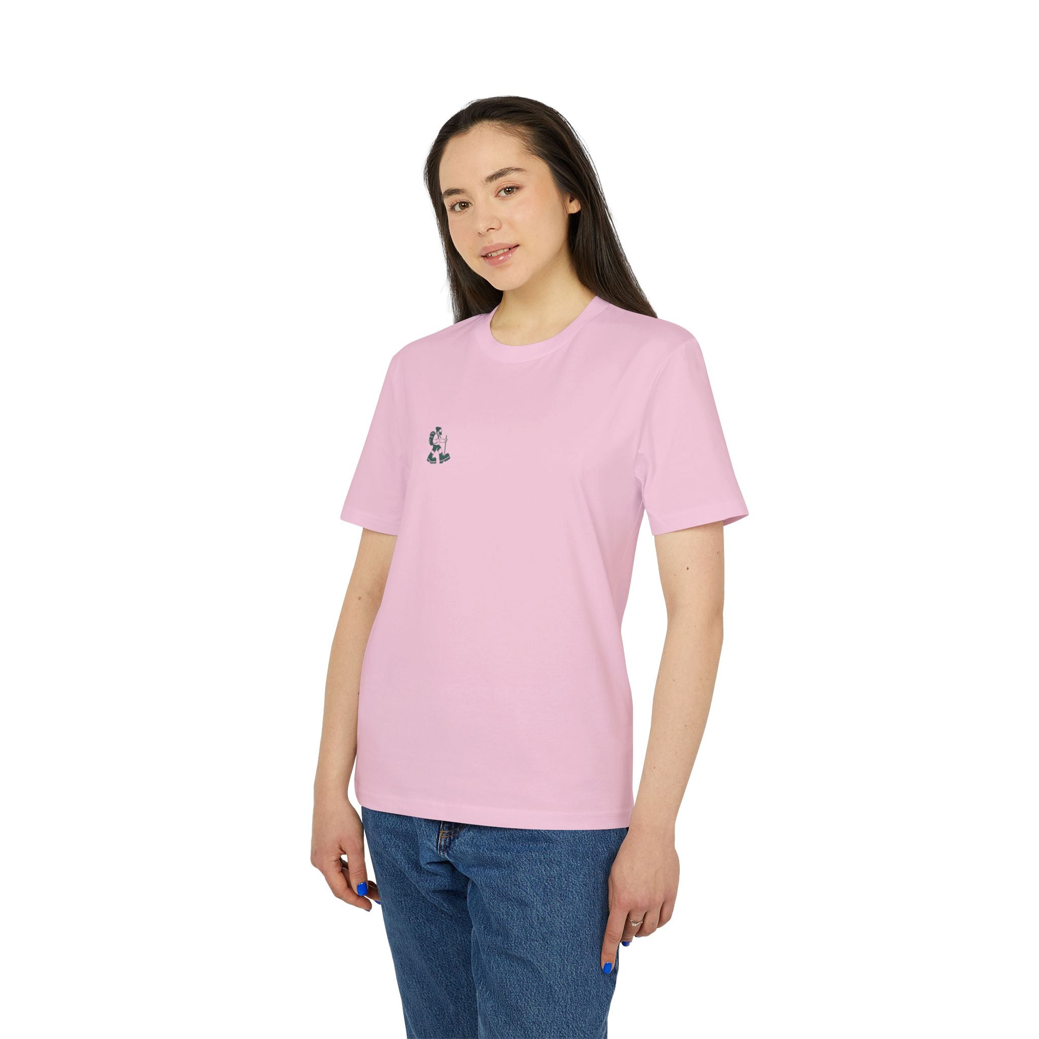Hiking Classic Schwarzwald T-Shirt – Wanderer-Illustration mit Rückendruck | Schwarzwald Design | Unisex Bio-Baumwollshirt