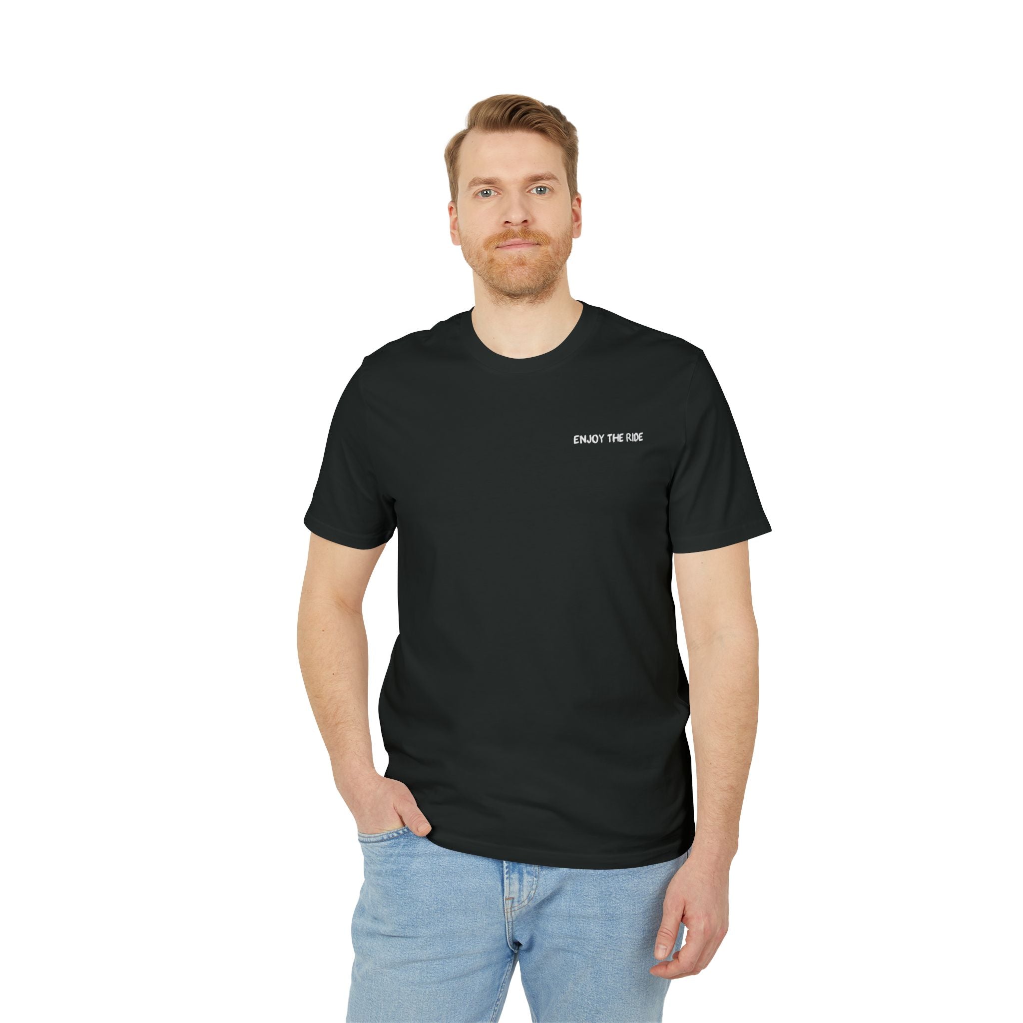Enjoy the Ride T-Shirt, Mountainbike-Abenteuer Design für Outdoor-Fans Baumwoll-T-Shirt, Unisex-T-Shirt