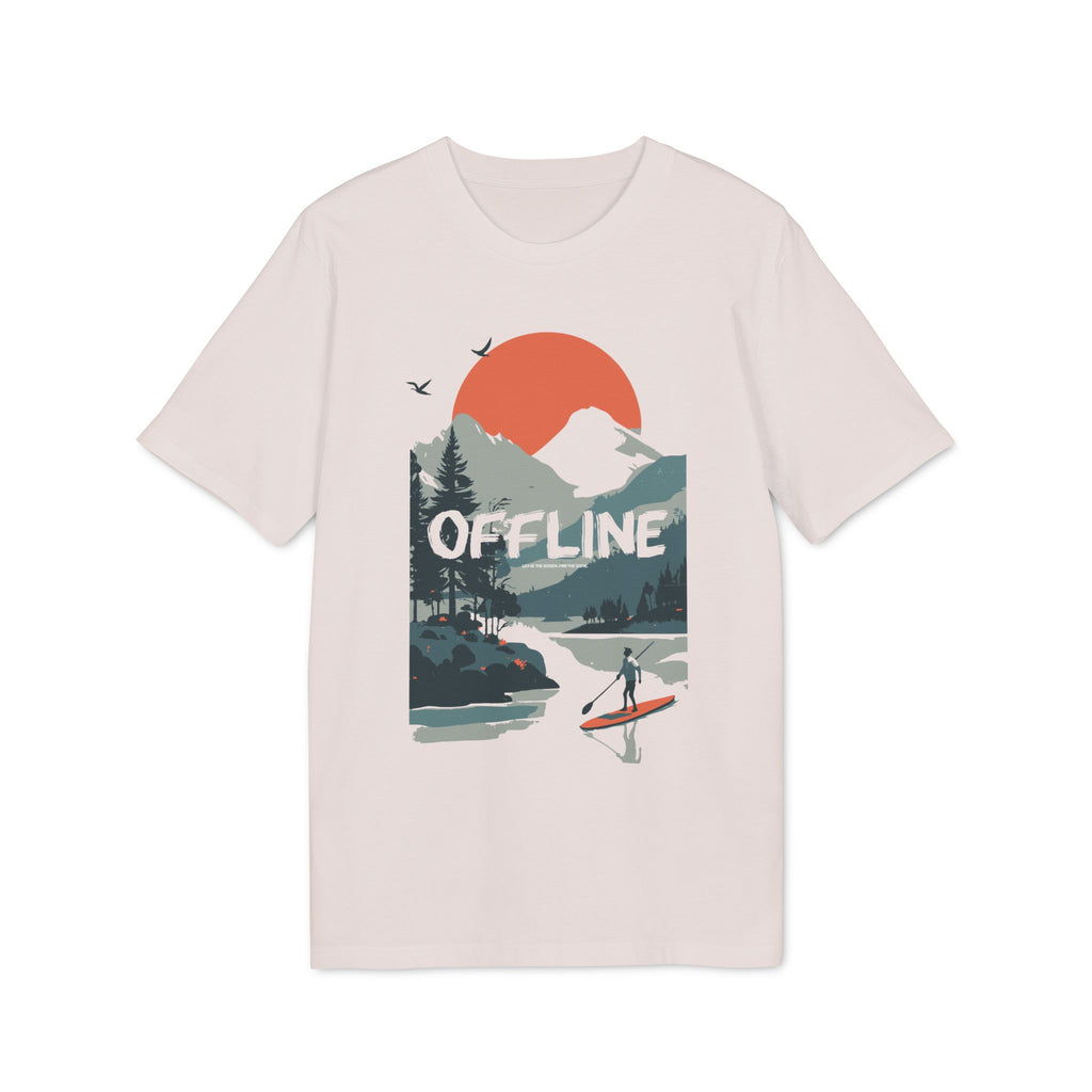 Stand Up Paddle, Berge Outdoor Shirt, Illustration, Vintage-inspiriertes Baumwoll-T-Shirt, Unisex-T-Shirt
