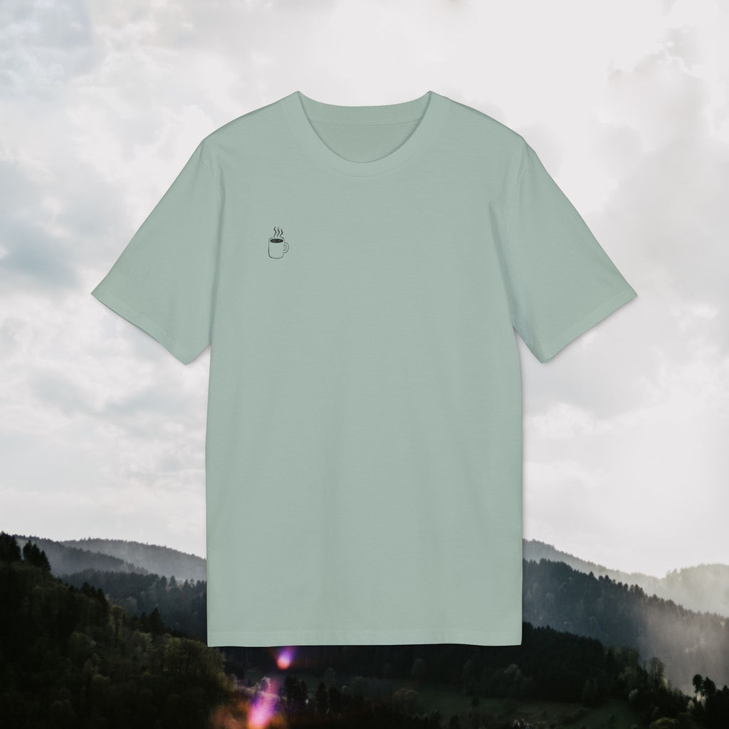 Keep Calm T-Shirt – Everything is OK | Coffee/Tea Illustration with Back Print | Unisex Organic Cotton Shirt