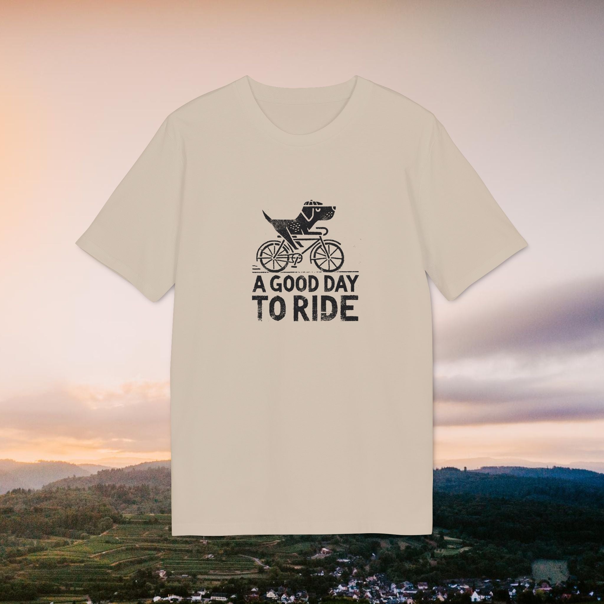 T-Shirt - A Good Day to Ride - Humorvolles Fahrrad-Design mit Labrador für Hundefreunde und Radfahrer, Unisex Shirt, Creator Tee, Bicycle