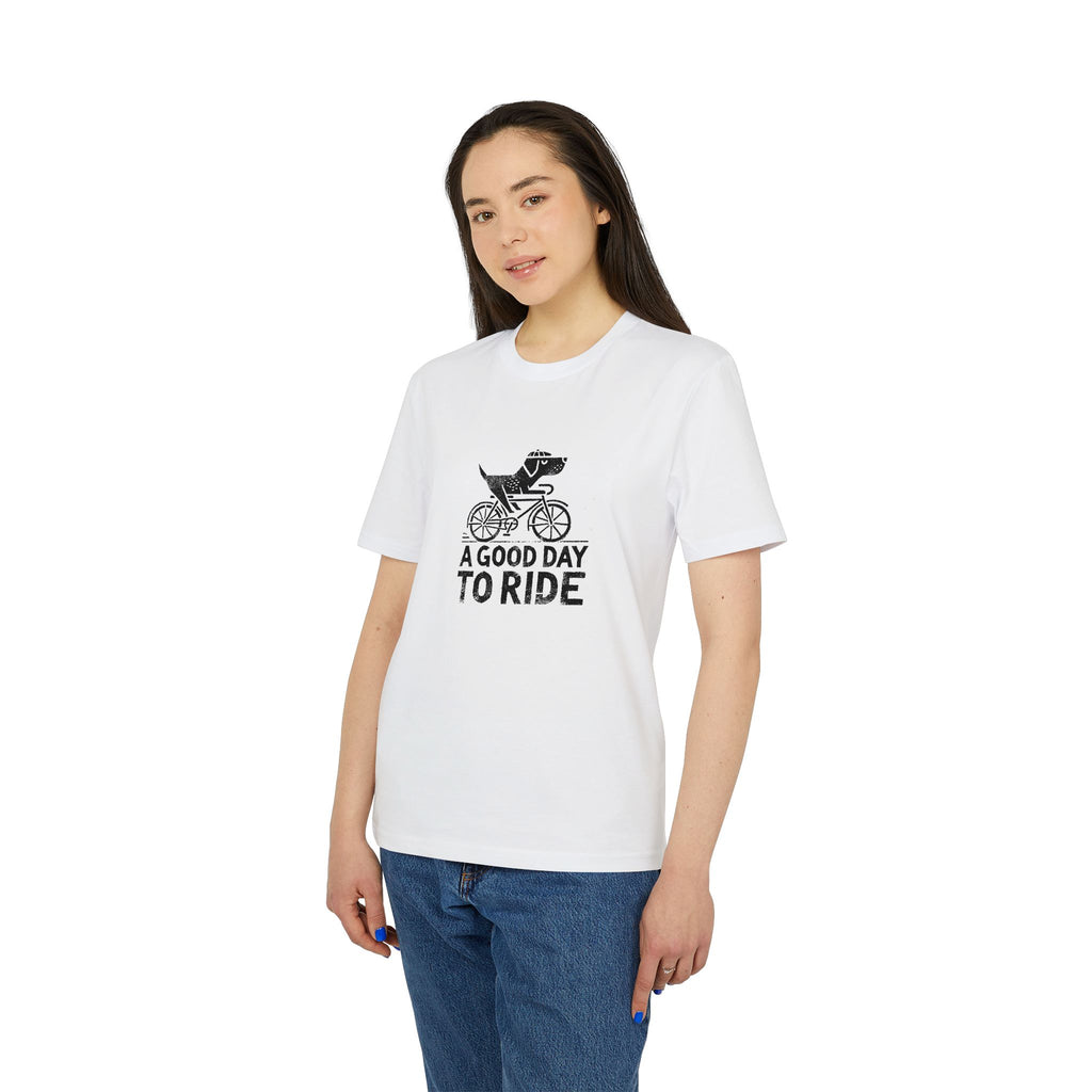 T-Shirt - A Good Day to Ride - Humorvolles Fahrrad-Design mit Labrador für Hundefreunde und Radfahrer, Unisex Shirt, Creator Tee, Bicycle