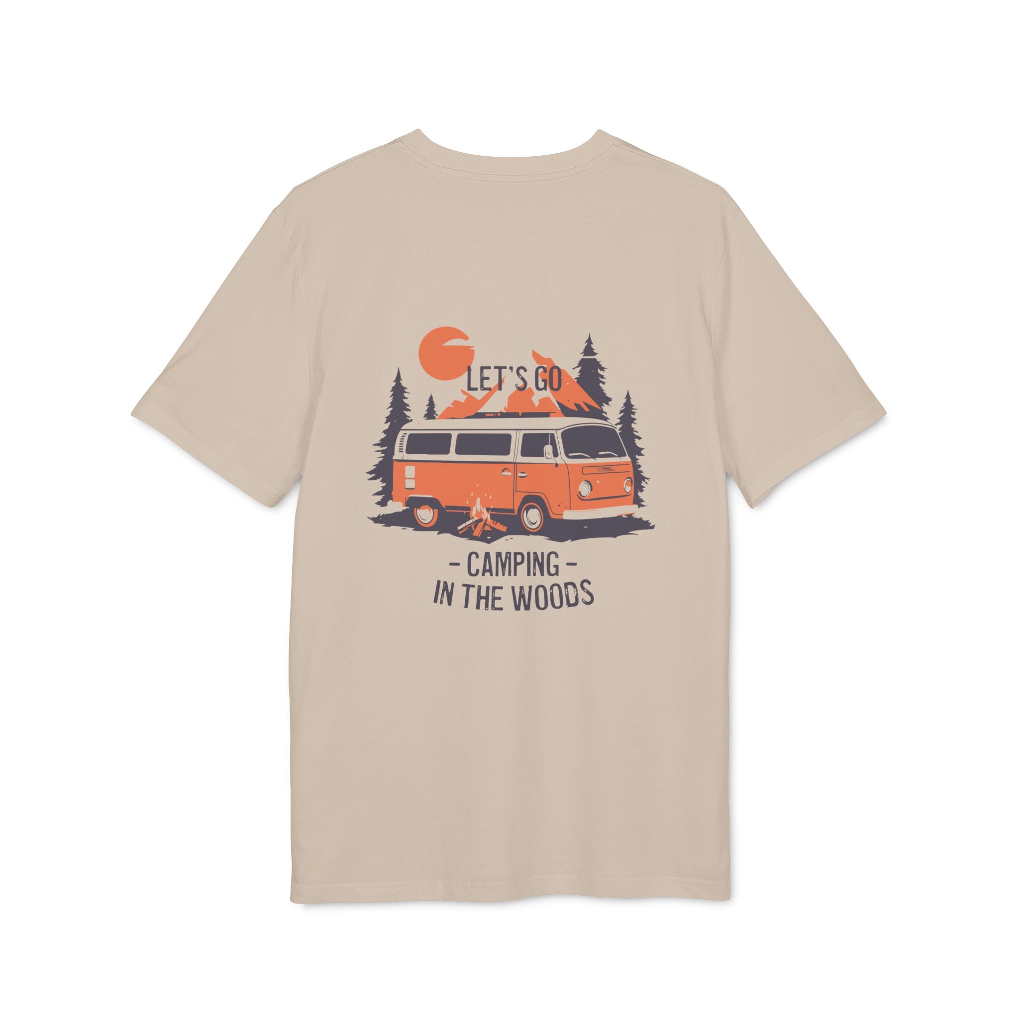 Vintage Camping Van T-Shirt, Retro Cotton Linoleum Druck Style, Geschenk Reise, Camper, Vanlife T-Shirt, Bus