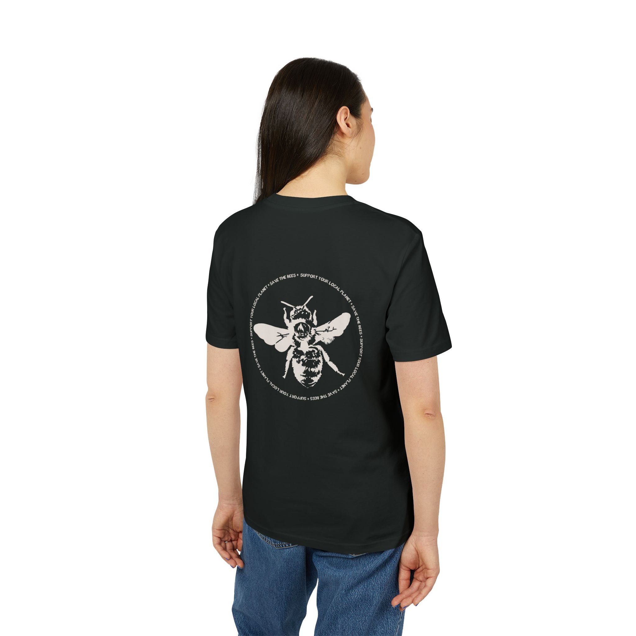 T-Shirt aus Bio-Baumwolle mit Biene Druck vorne und hinten