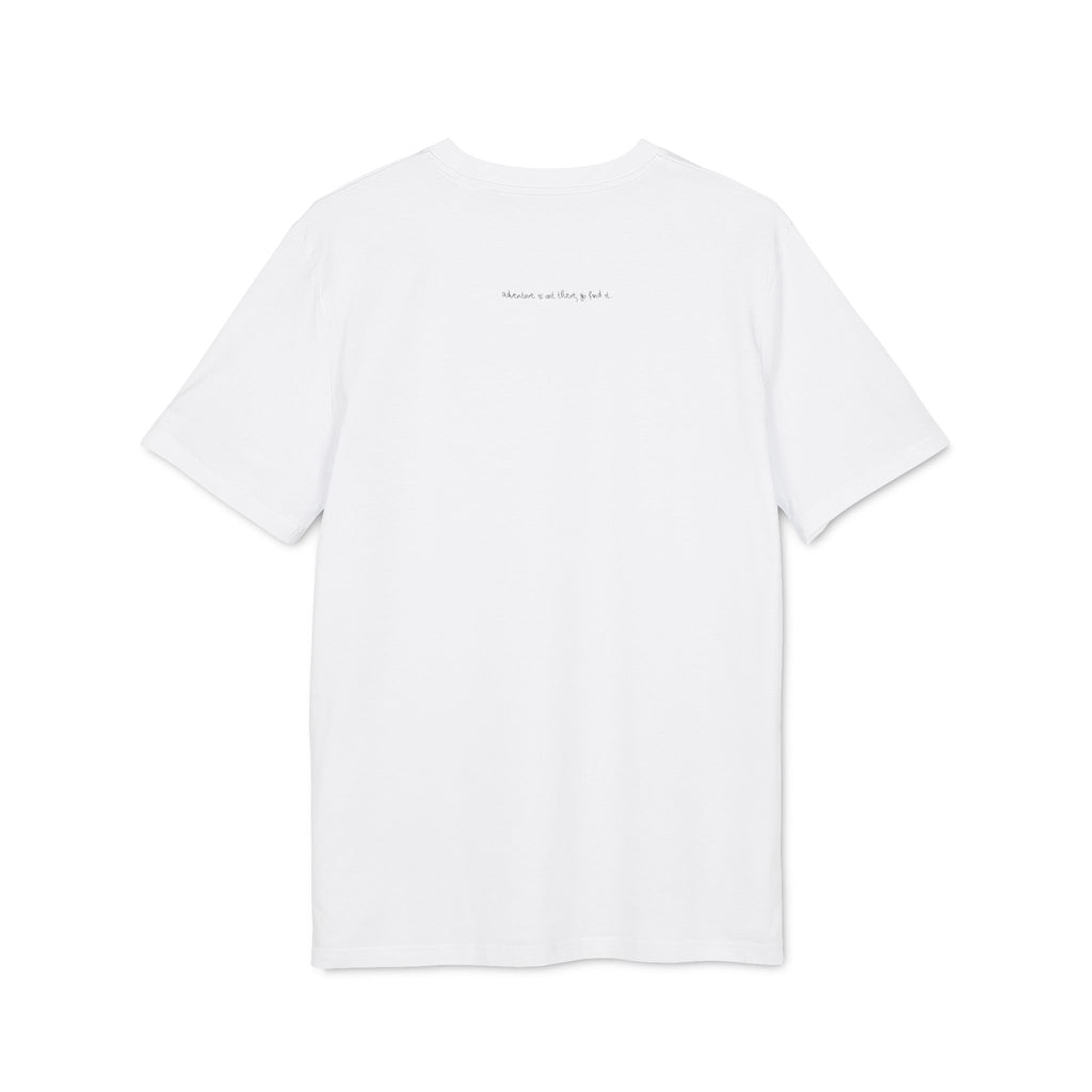 Wandern in den Bergen, Offline, Outdoor Illustration T-Shirt aus Baumwolle mit Print vorne und hinten