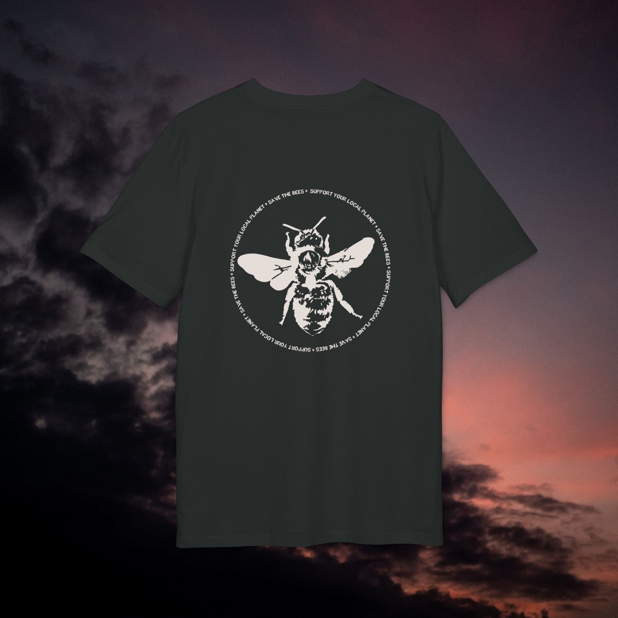 T-Shirt aus Bio-Baumwolle mit Biene Druck vorne und hinten