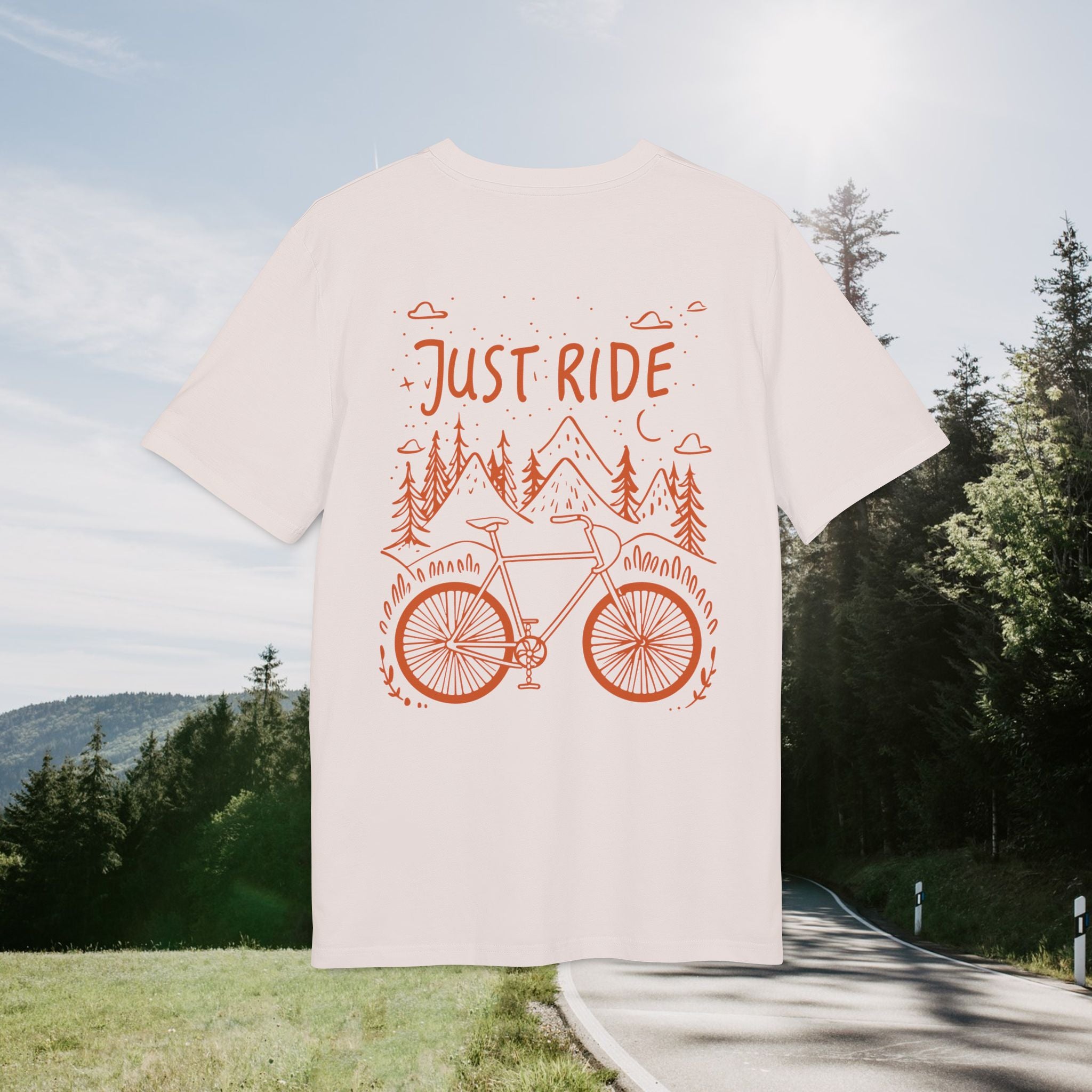 Fahrrad-Abenteuer-T-Shirt, Rennrad-T-Shirt, Just Ride-Shirt, Geschenk für Outdoor-Liebhaber, Vintage-Natur-Top