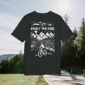 Enjoy the Ride T-Shirt, Mountain Bike Adventure Design for Outdoor Fans, Cotton T-Shirt, Unisex T-Shirt