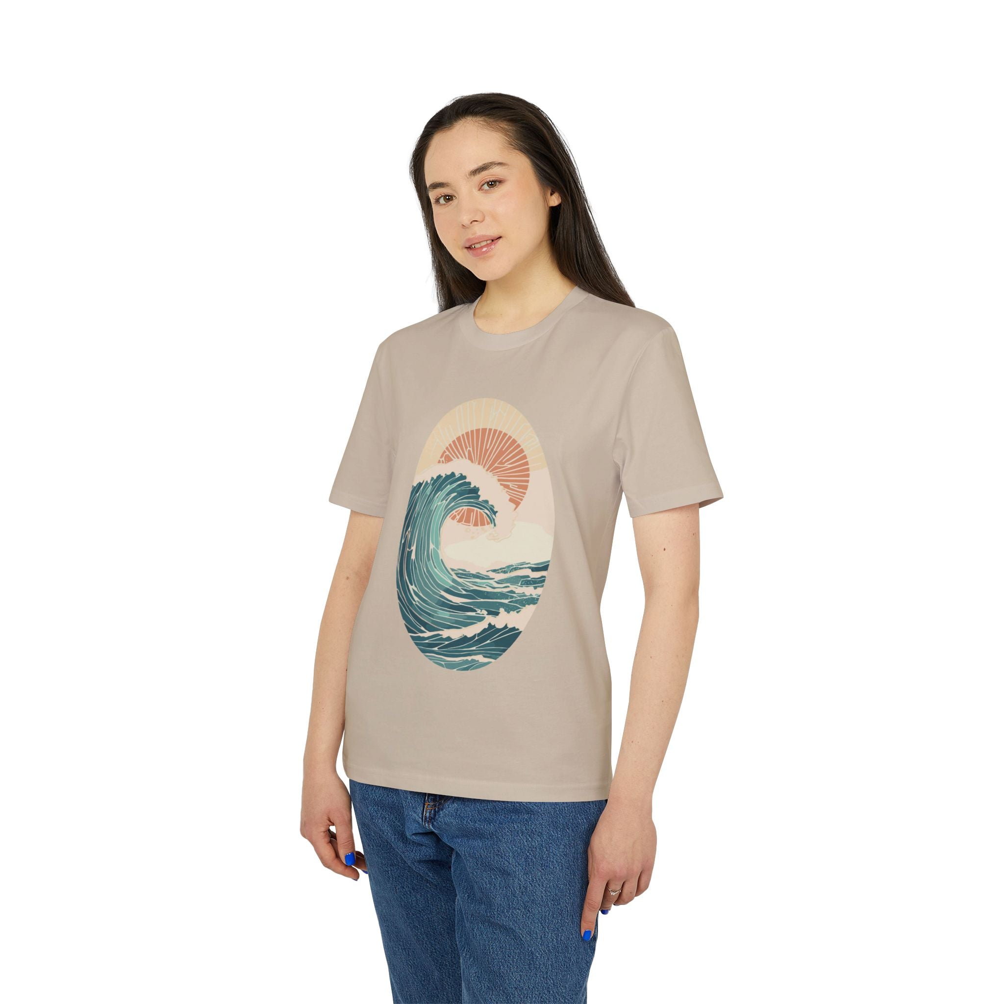 Boho Meer, Wellen und Sonne T-Shirt – Vintage-inspiriertes Baumwoll-T-Shirt | Unisex Boho Strand Shirt | Geschenk für Strandliebhaber