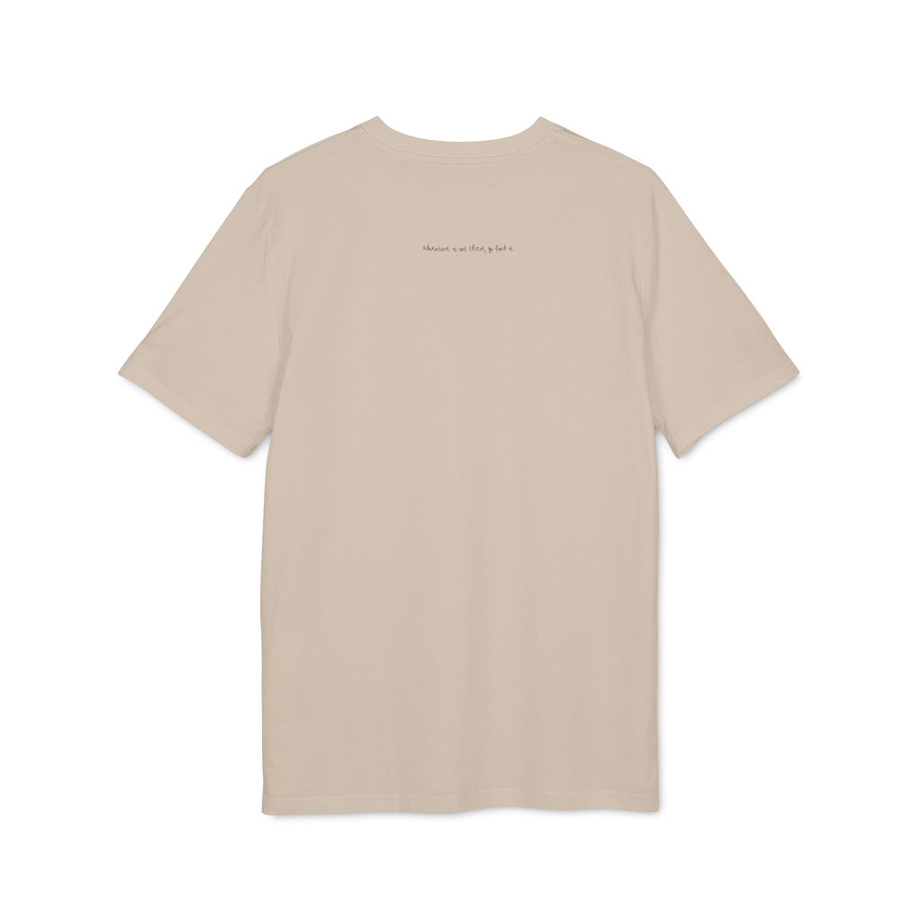 Wandern in den Bergen, Offline, Outdoor Illustration T-Shirt aus Baumwolle mit Print vorne und hinten