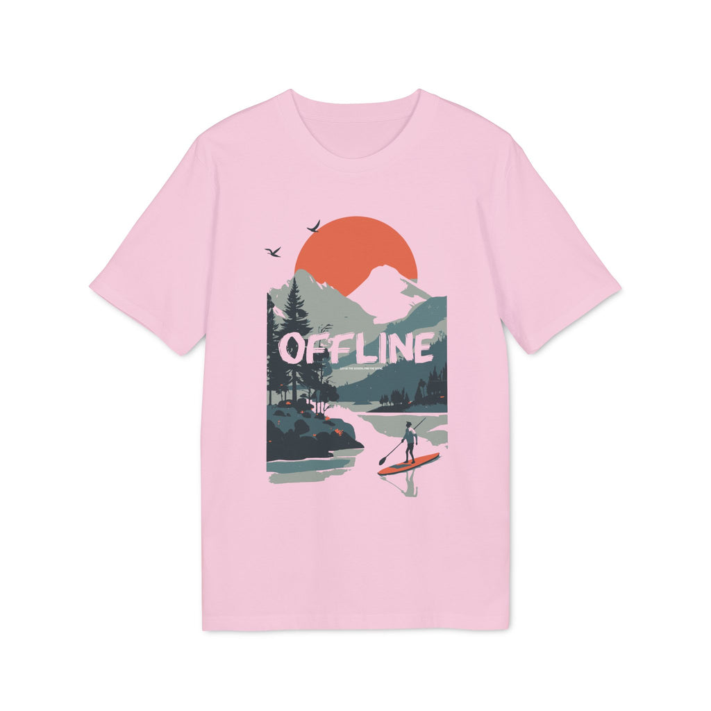 Stand Up Paddle, Berge Outdoor Shirt, Illustration, Vintage-inspiriertes Baumwoll-T-Shirt, Unisex-T-Shirt