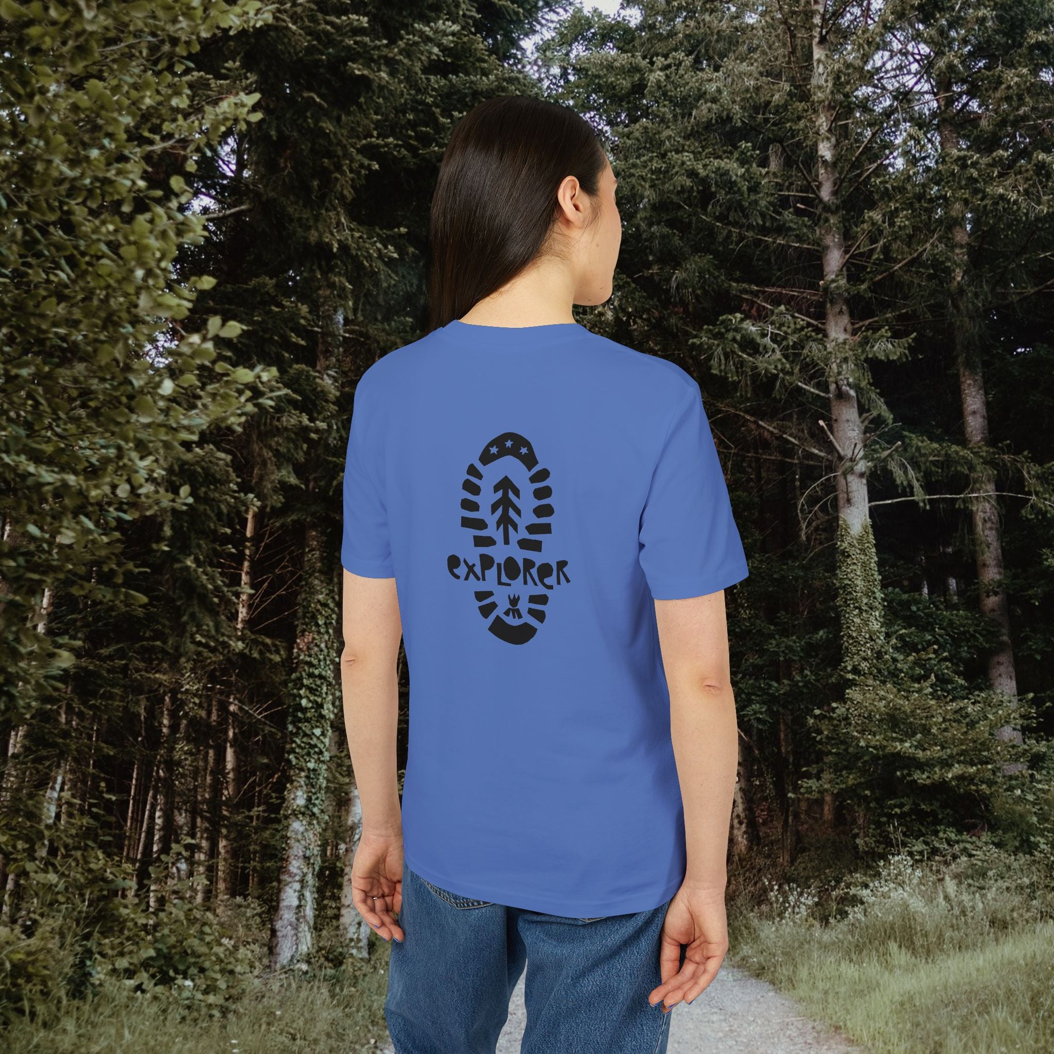 Explorer T-Shirt - Outdoor Shirt mit Wandersohle, Natur-inspiriertes Shirt, Baumwolle, Medium Fit