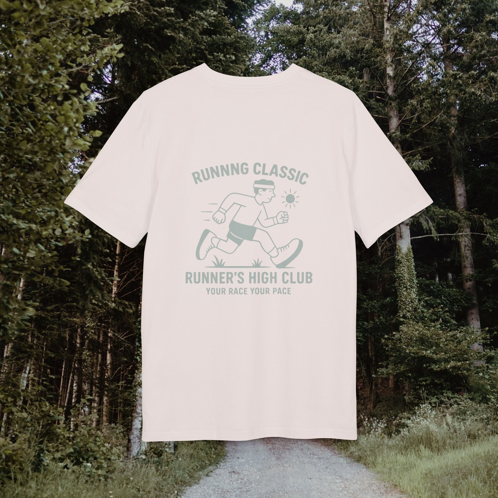 Runner’s High Club T-Shirt – Running Classic Design | Sportliches Laufshirt mit Rückendruck | Unisex Bio-Baumwollshirt