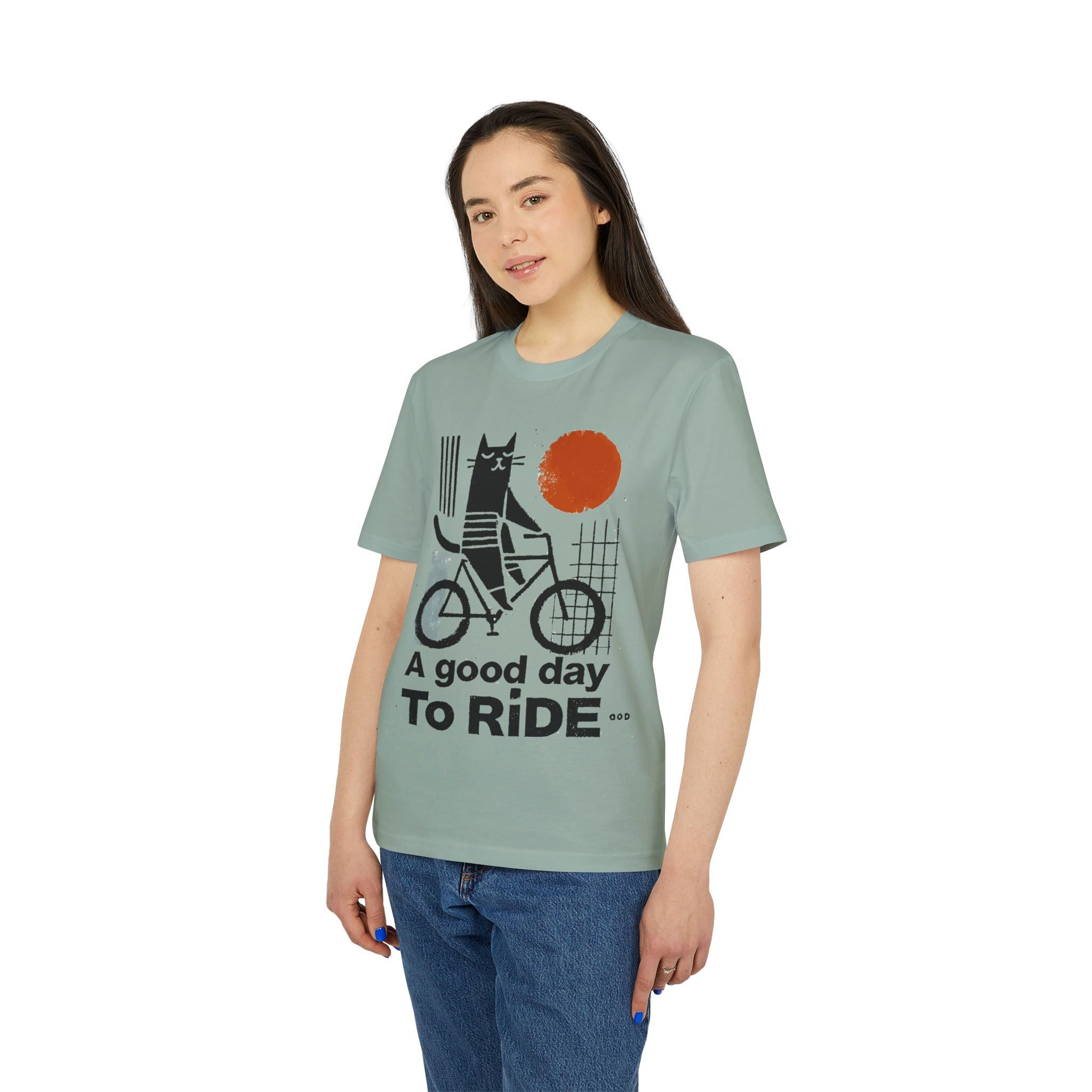 Lustiges Fahrrad T-Shirt - 'A Good Day to Ride' - Unisex Radfahrer Shirt mit Katze - Geschenk für Radsportler