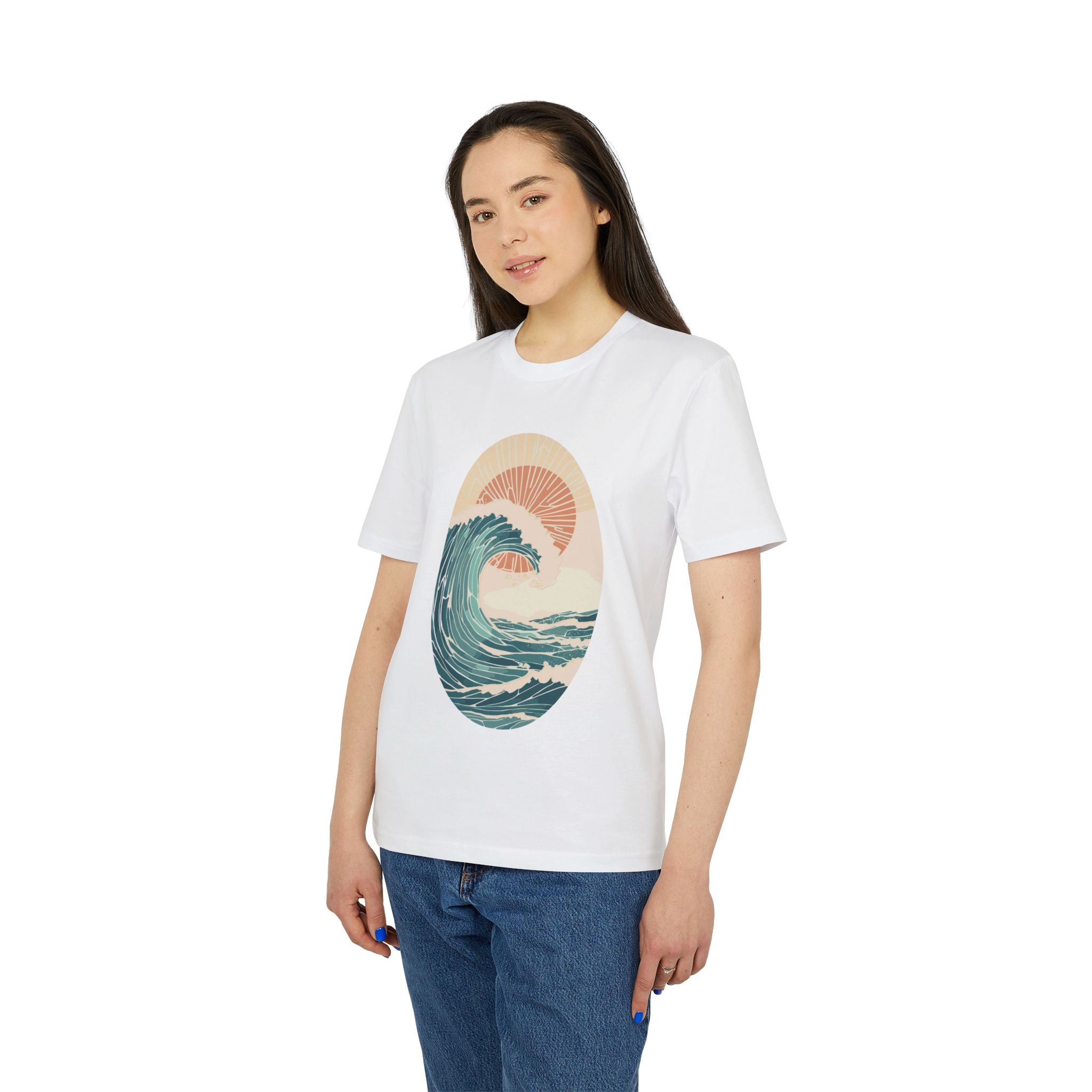 Boho Meer, Wellen und Sonne T-Shirt – Vintage-inspiriertes Baumwoll-T-Shirt | Unisex Boho Strand Shirt | Geschenk für Strandliebhaber