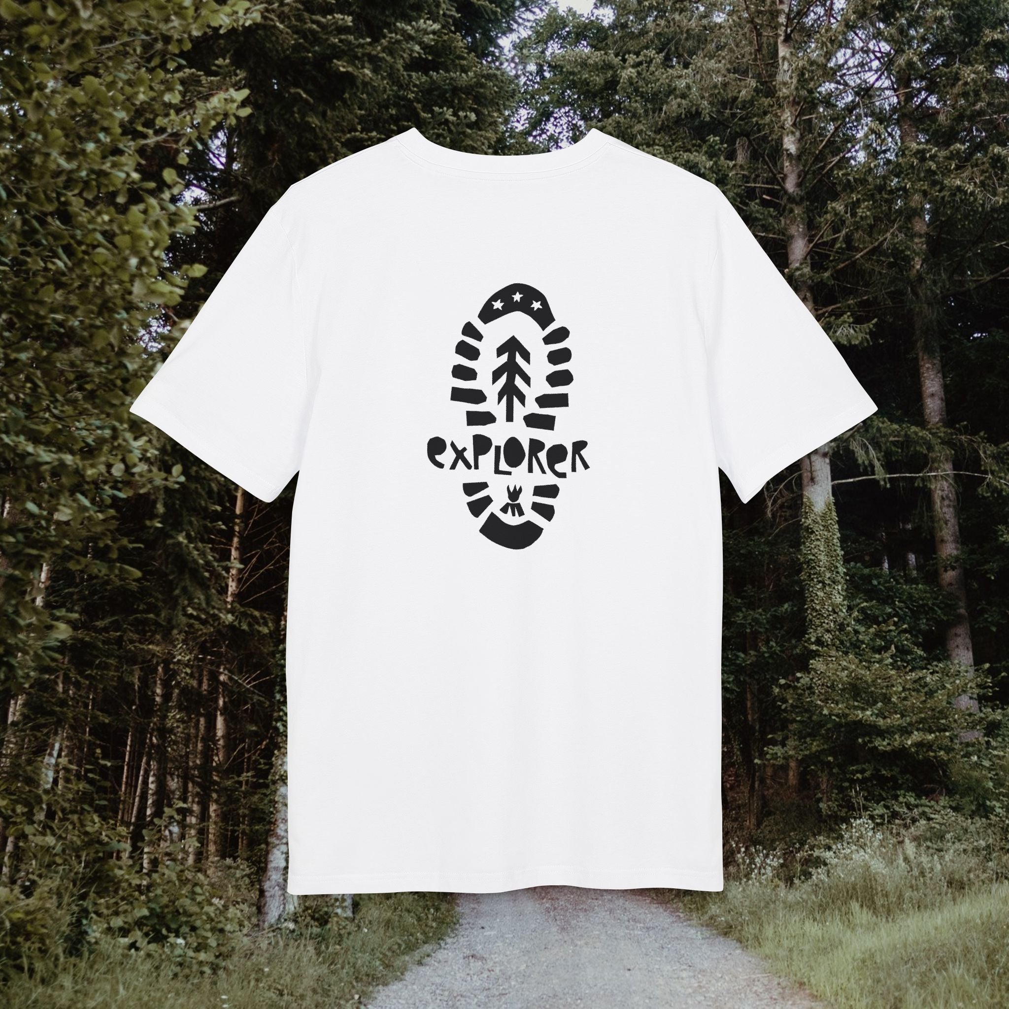 Explorer T-Shirt - Outdoor Shirt mit Wandersohle, Natur-inspiriertes Shirt, Baumwolle, Medium Fit