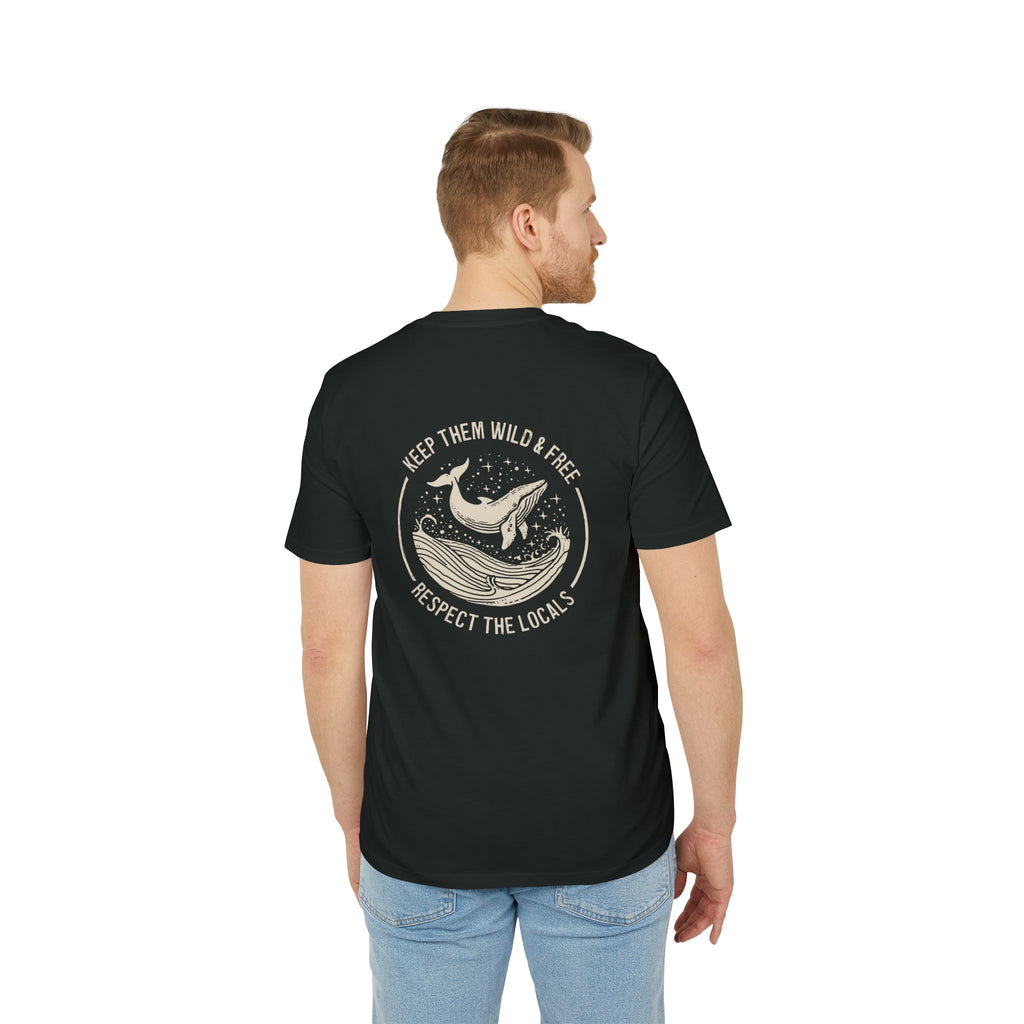 Blauwal-T-Shirt aus Bio-Baumwolle, Meerestier-T-Shirt, Naturschutz-Statement-Shirt, Respekt vor Tieren, Unisex