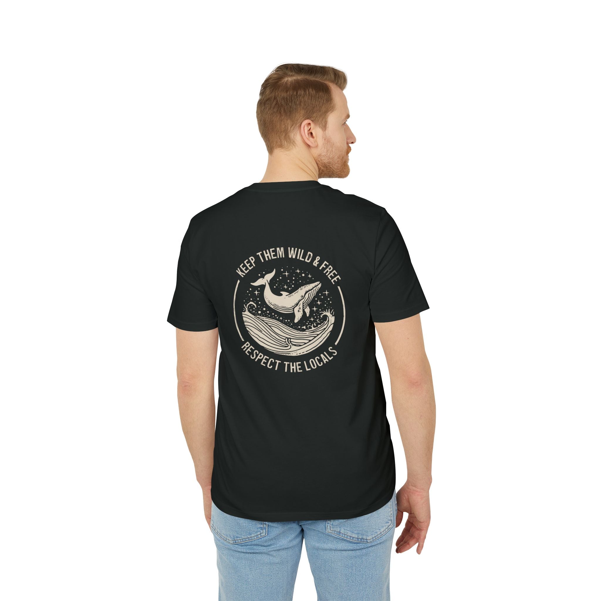 Blauwal-T-Shirt aus Bio-Baumwolle, Meerestier-T-Shirt, Naturschutz-Statement-Shirt, Respekt vor Tieren, Unisex