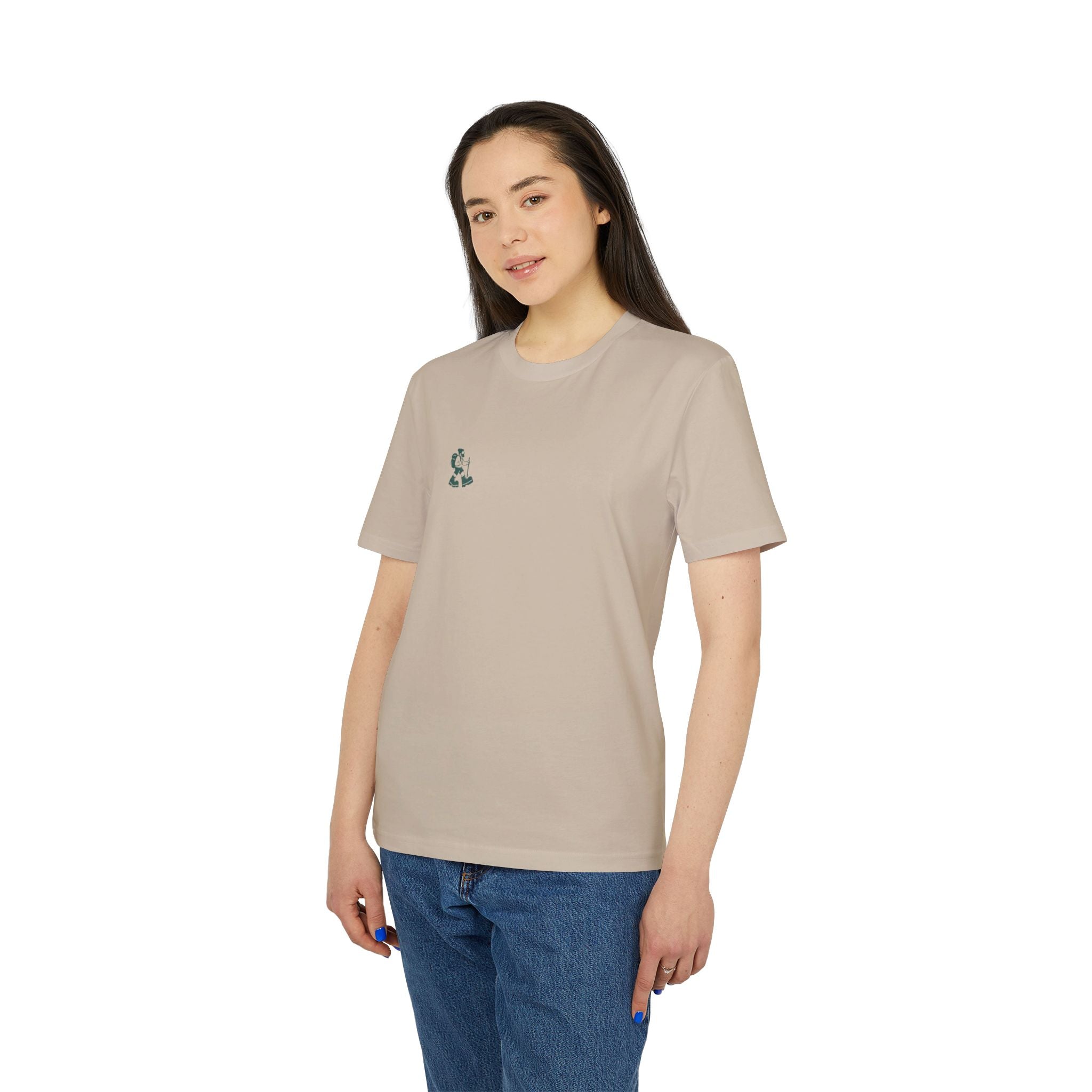 Hiking Classic Schwarzwald T-Shirt – Wanderer-Illustration mit Rückendruck | Schwarzwald Design | Unisex Bio-Baumwollshirt