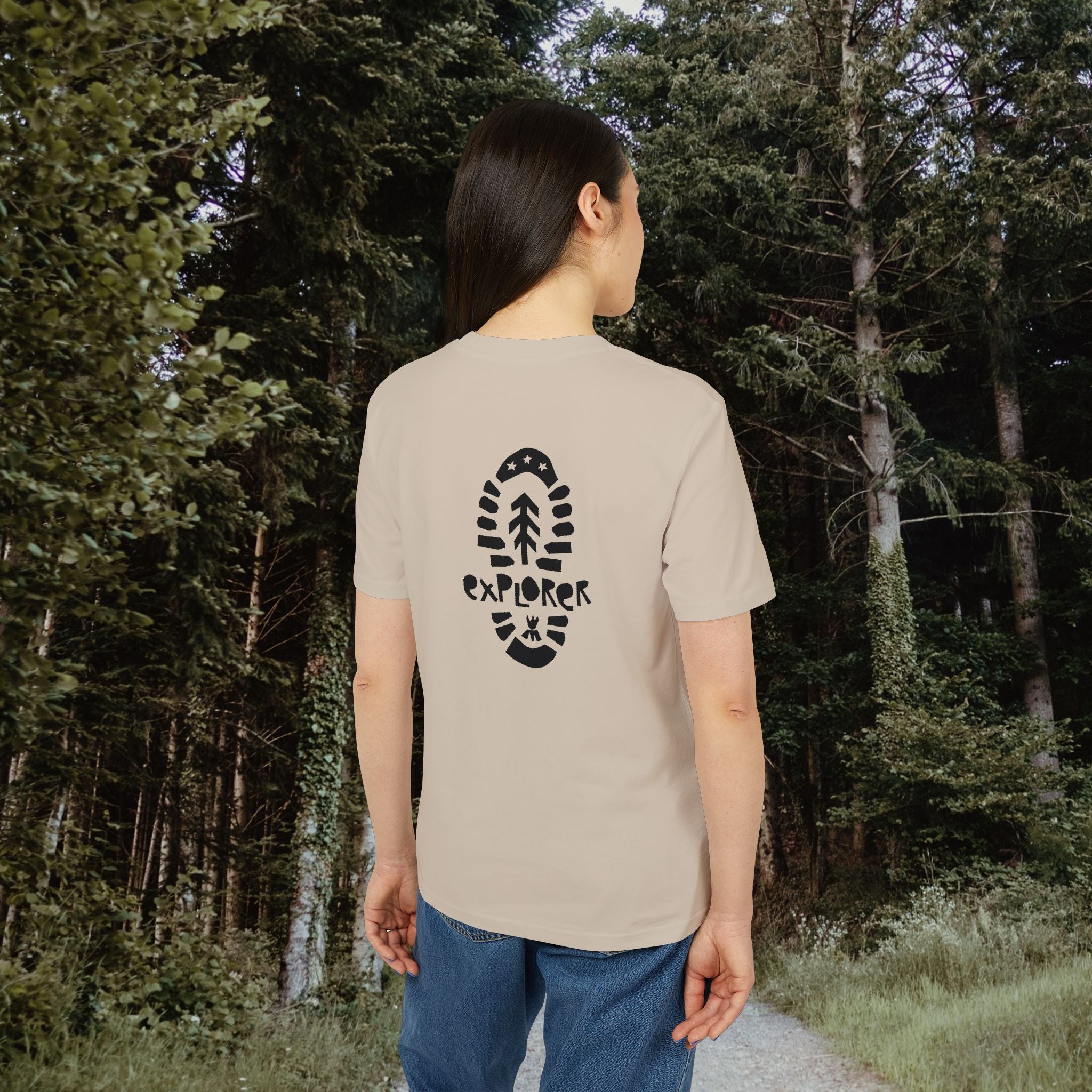 Explorer T-Shirt - Outdoor Shirt mit Wandersohle, Natur-inspiriertes Shirt, Baumwolle, Medium Fit