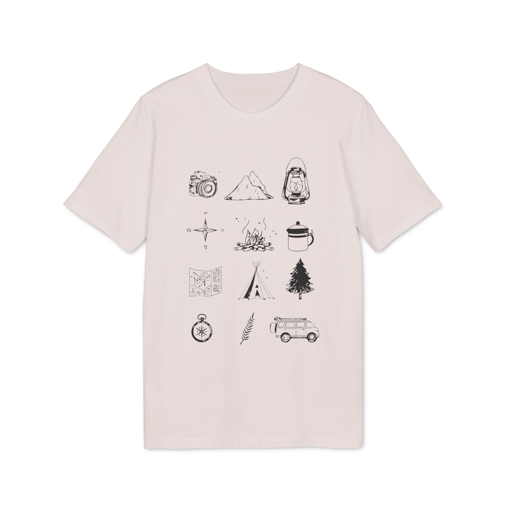 Camping Essentials Outdoor Shirt, Sommer-Grafik-T-Shirt, Vintage-inspiriertes Baumwoll-T-Shirt, Unisex-T-Shirt