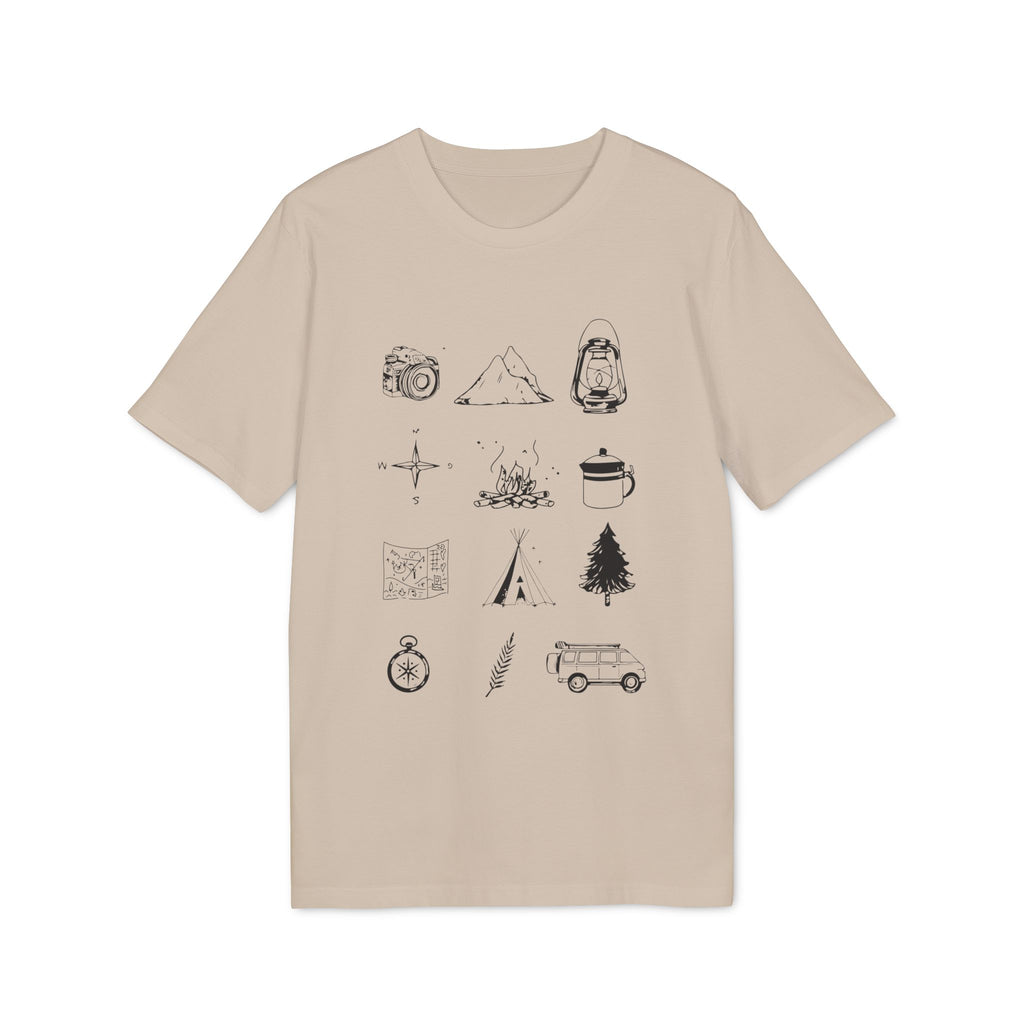 Camping Essentials Outdoor Shirt, Sommer-Grafik-T-Shirt, Vintage-inspiriertes Baumwoll-T-Shirt, Unisex-T-Shirt