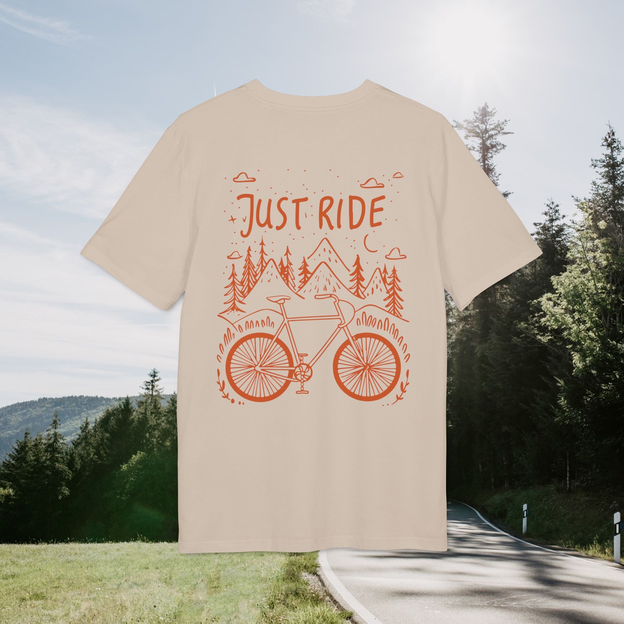 Fahrrad-Abenteuer-T-Shirt, Rennrad-T-Shirt, Just Ride-Shirt, Geschenk – LUFT + LIEBE