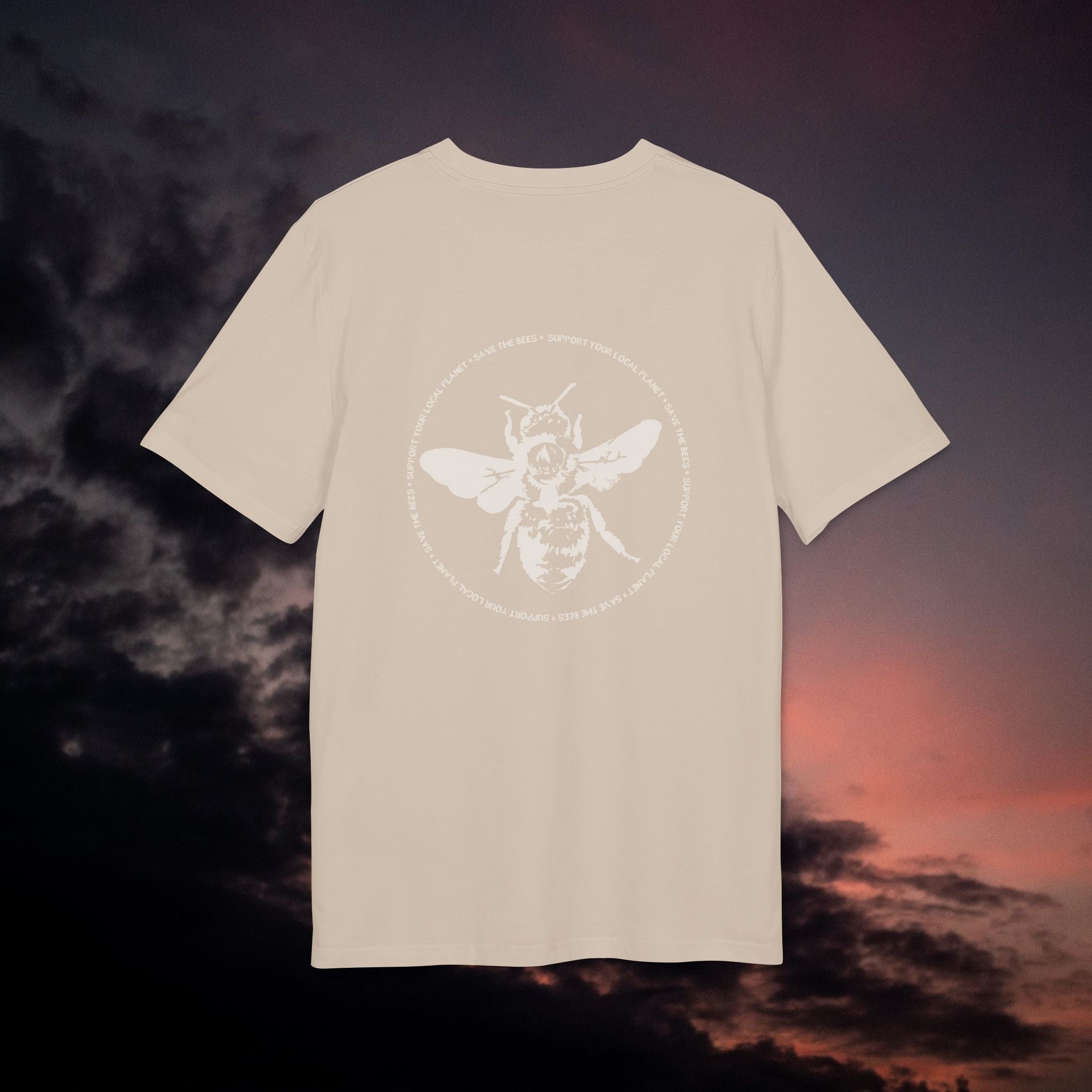 T-Shirt aus Bio-Baumwolle mit Biene Druck vorne und hinten