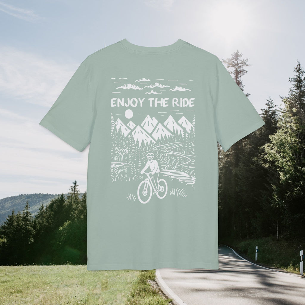 Enjoy the Ride T-Shirt, Mountainbike-Abenteuer Design für Outdoor-Fans Baumwoll-T-Shirt, Unisex-T-Shirt